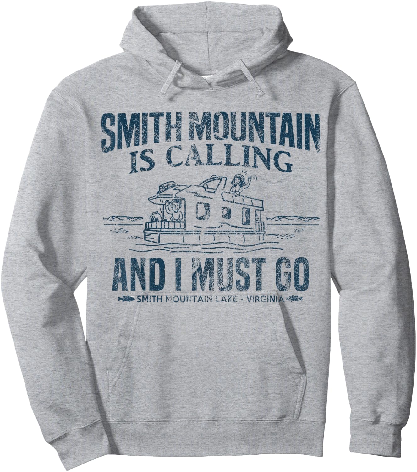 Smith Mountain Is Calling Shirt Funny Lake Houseboat Boating Hoodie - Hoodie | Ash