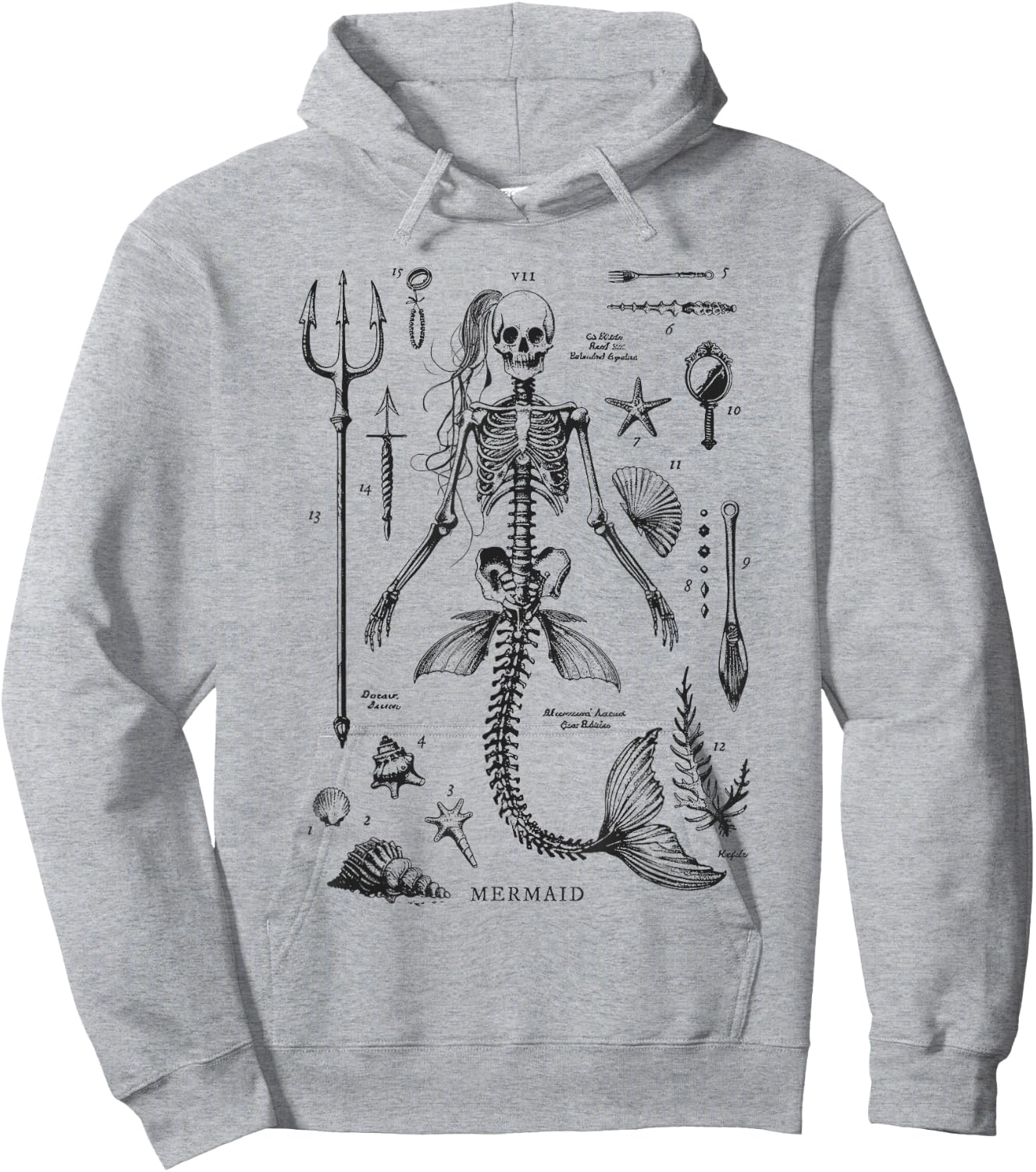 Mermaid Skeleton Hoodie - Hoodie | Ash