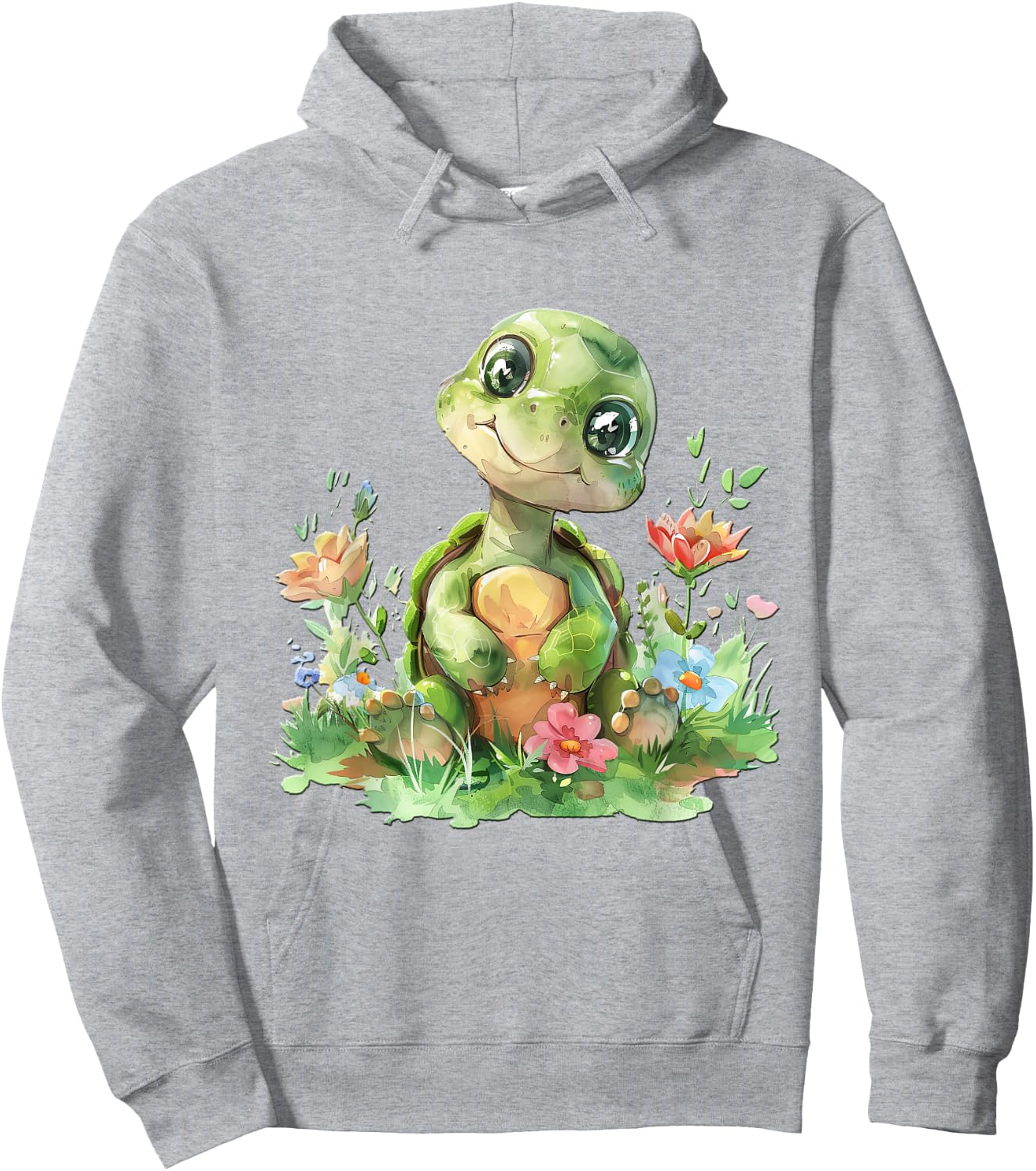 Baby Schildkröte mit Blumen süße Kröte Mädchen Tochter Sohn Hoodie - Hoodie | Ash