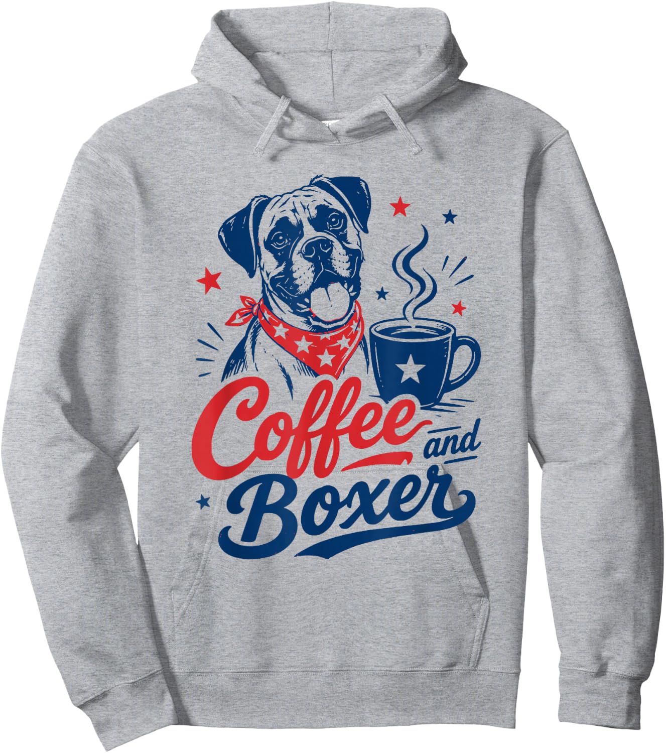 Boxer Dog Owner Mom Dad Pet Lover Men Women Coffee and Boxer Hoodie - Hoodie | Ash