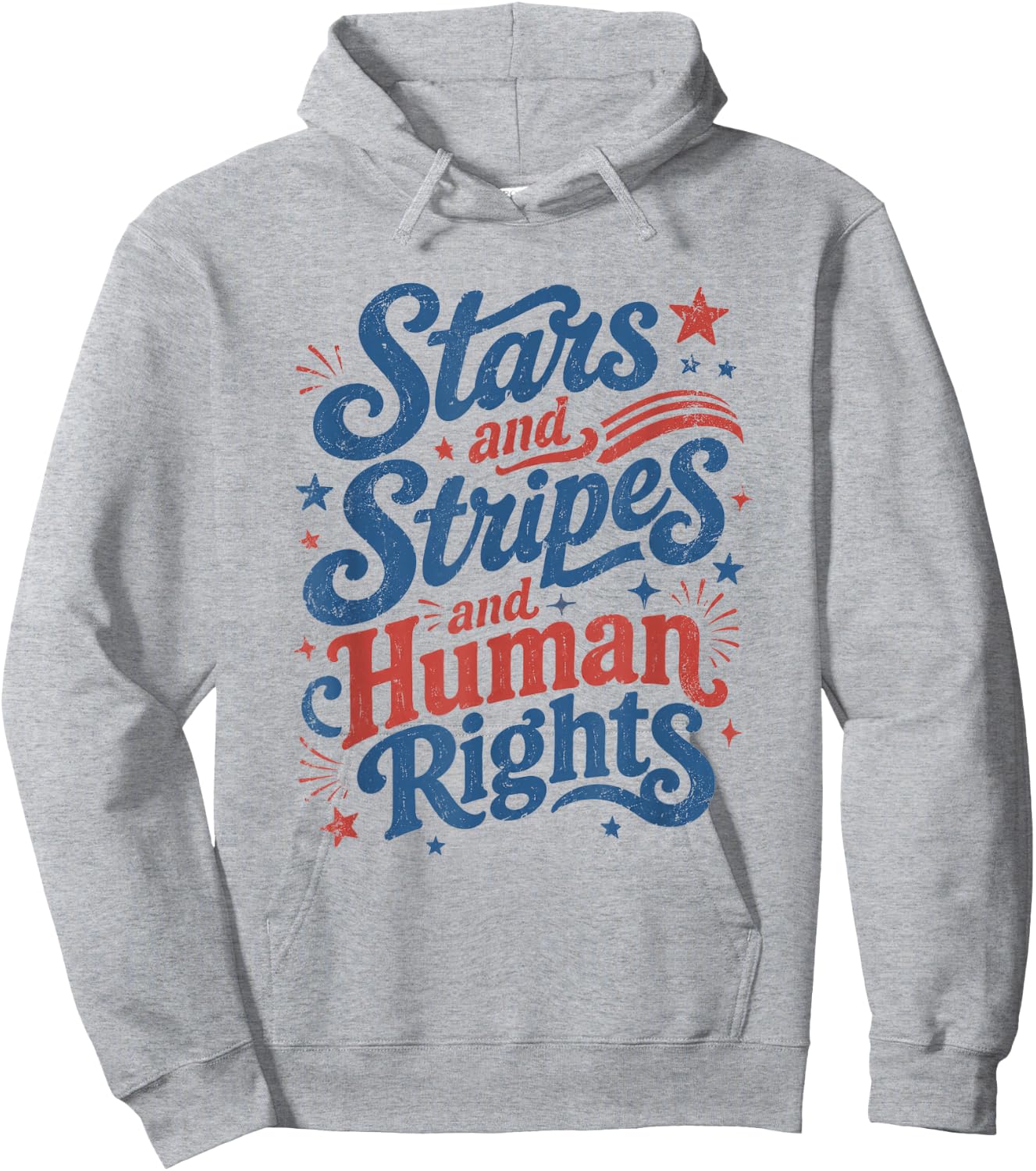 250 Years 4th of July Stars and Stripes and Human Rights Hoodie - Hoodie | Ash