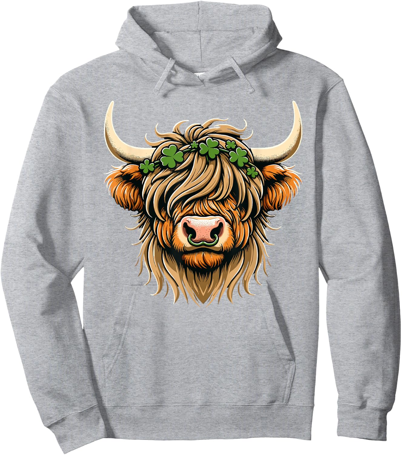 St Patricks Day Highland Cow Saint Paddys Men Women Kids Hoodie - Hoodie | Ash