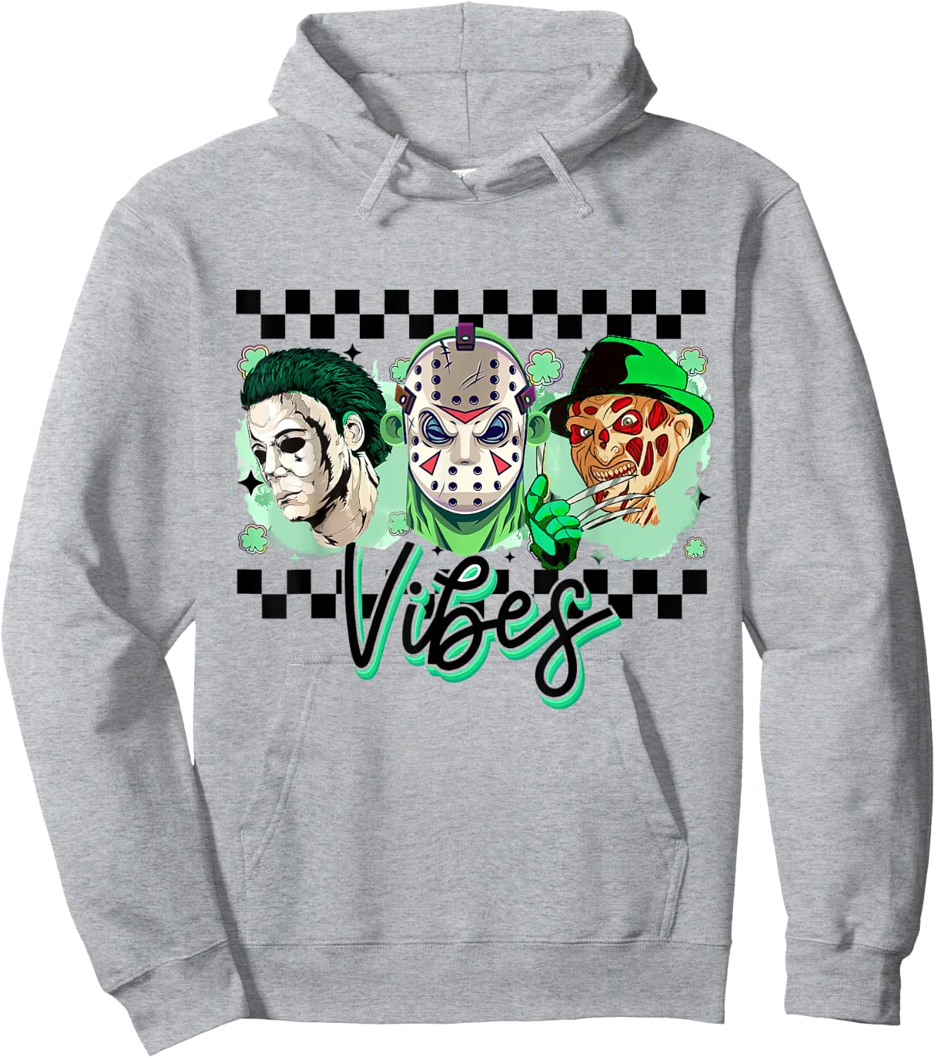 Horror St Patricks Day, Lucky Vibes, Horror Movie Hoodie - Hoodie | Ash