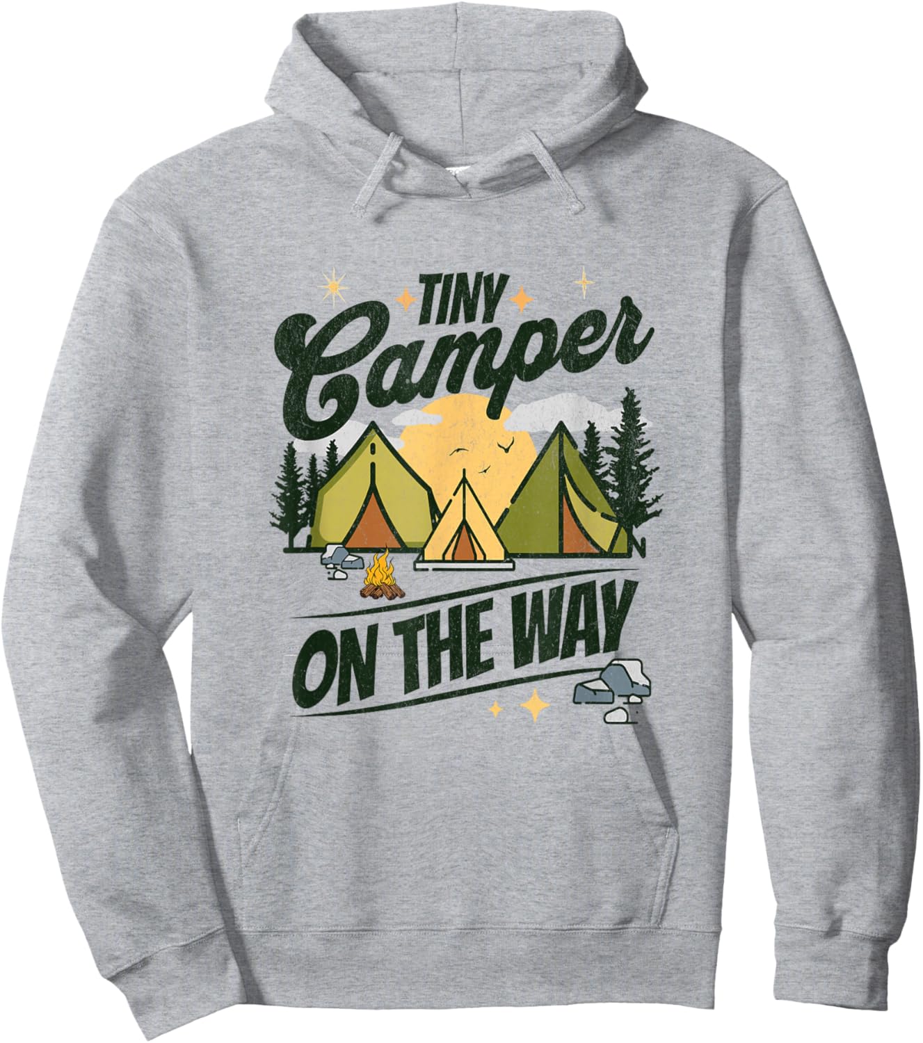 Tiny Camper On The Way camping lover pregnancy announcement Hoodie - Hoodie | Ash