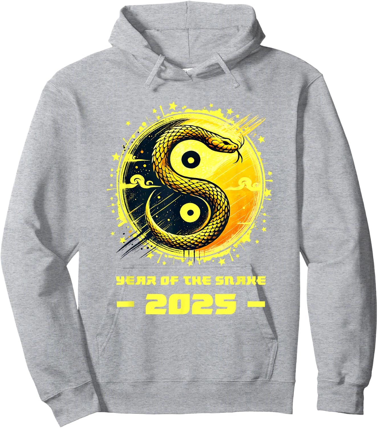 Year of Snake 2025 Chinese Zodiac Lunar New Year Zip Hoodie - Hoodie | Ash