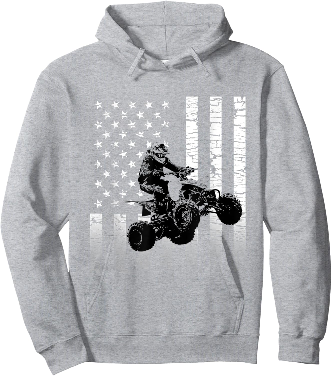American Flag Graphic ATV/Quad Motocross Hoodie - Hoodie | Ash