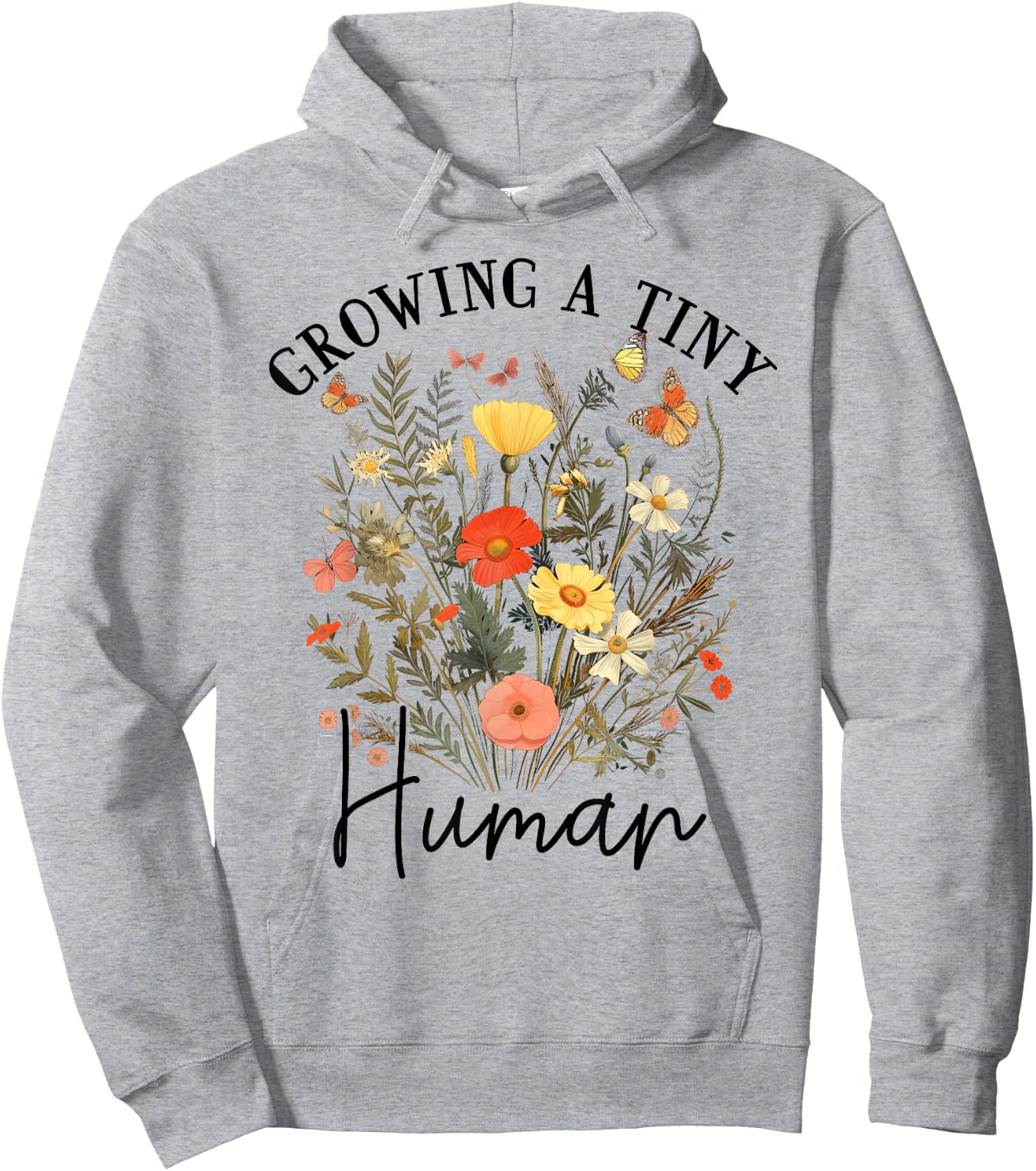 Growing a Tiny Human Expecting Mom To Be Pregnancy Hoodie - Hoodie | Ash