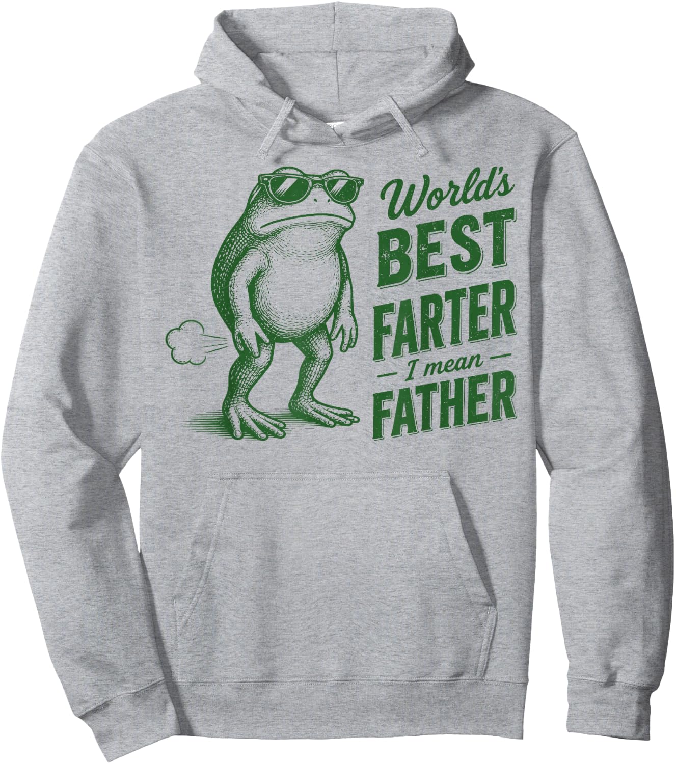 World's Best Farter I Mean Father Funny Frog Dad Fathers Day Hoodie - Hoodie | Ash
