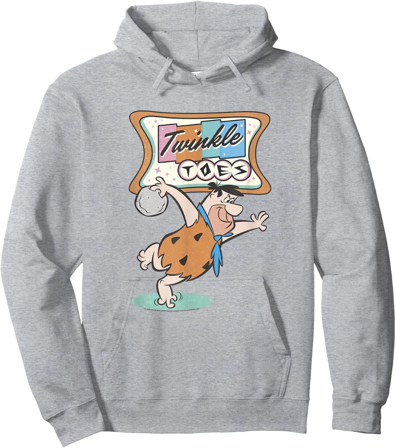 The Flintstones Twinkle Toes Fred Flintstone Bowling Alley Small Hoodie - Hoodie | Ash