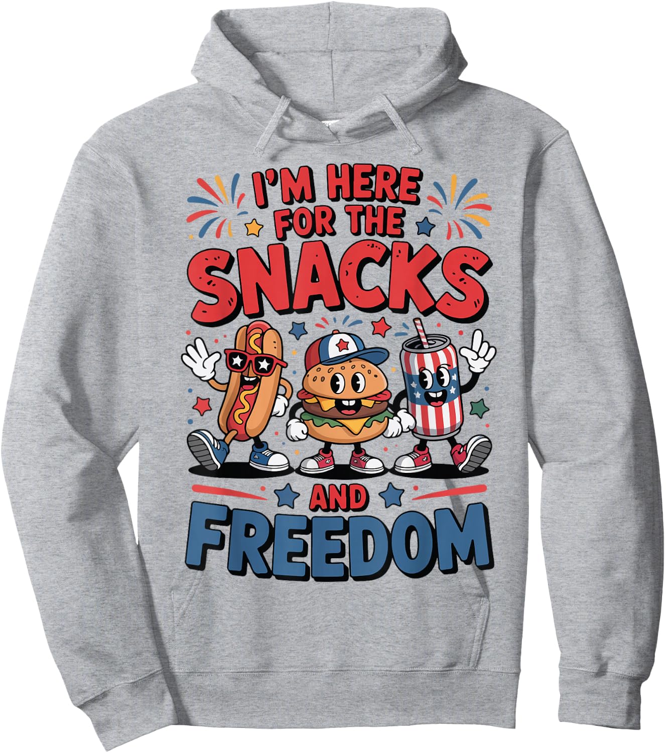 Im Here For Snacks Freedom Hotdog 4th July Funny Toddler Boy Hoodie - Hoodie | Ash