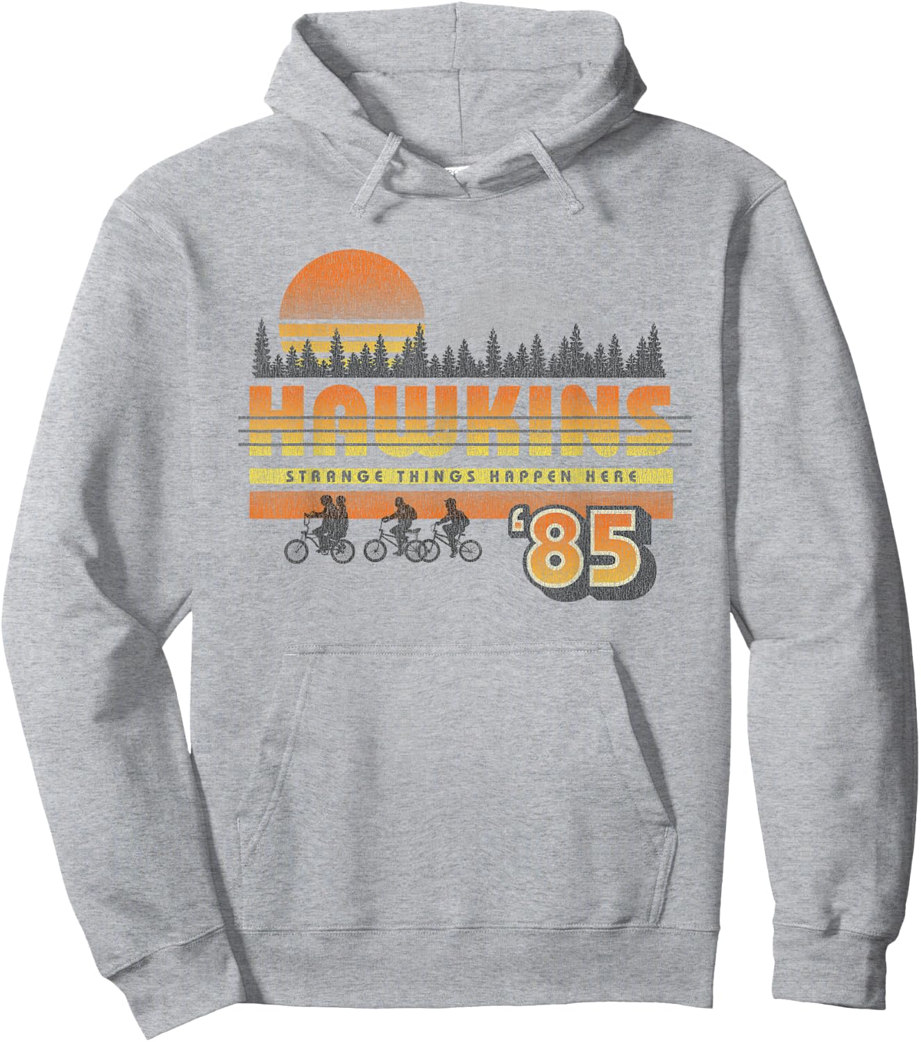 Stranger Things Hawkins Retro 85 , white, S Hoodie - Hoodie | Ash