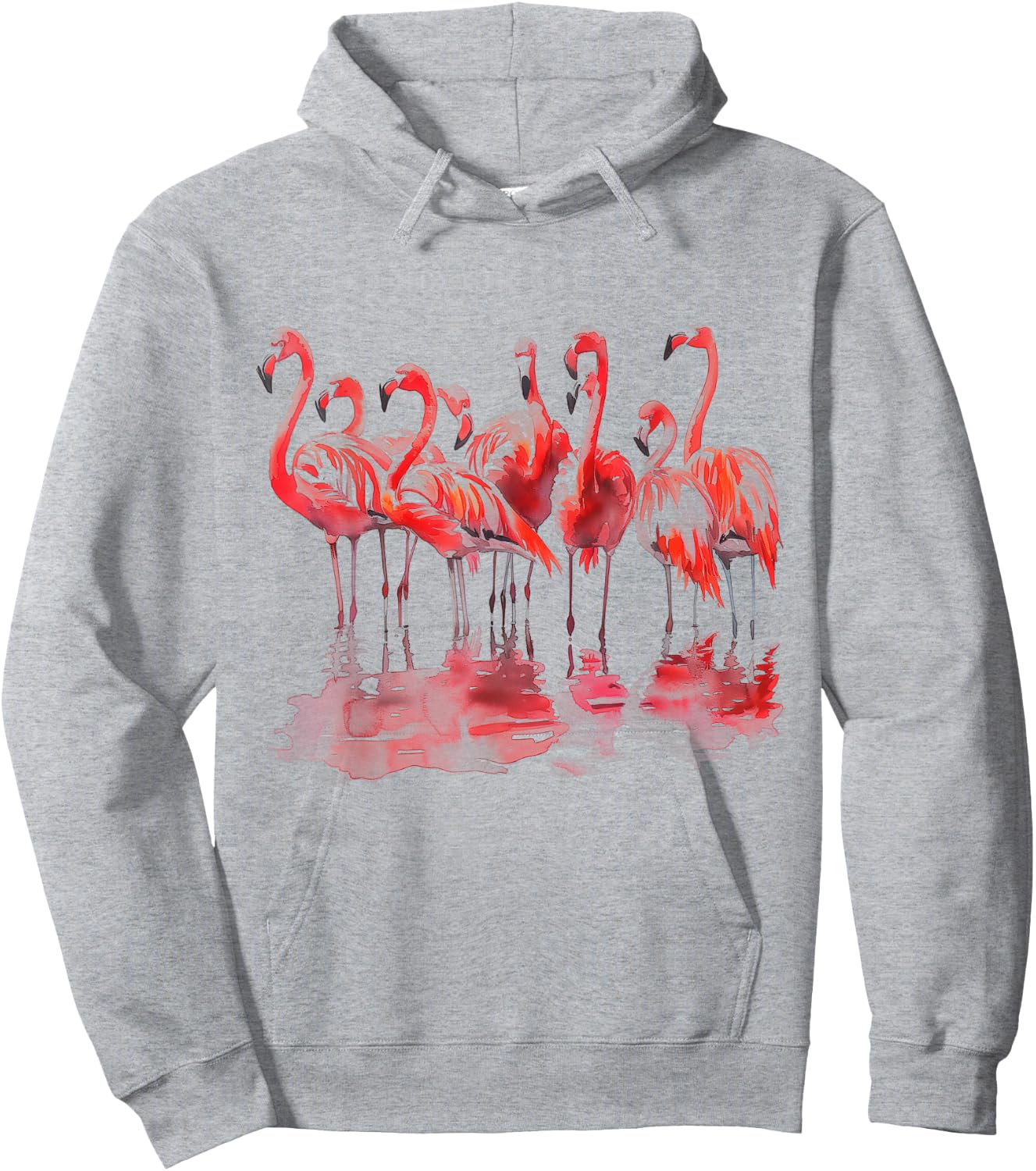 Flamingo Watercolour Art Vintage Flamingo Lovers White Hoodie - Hoodie | Ash