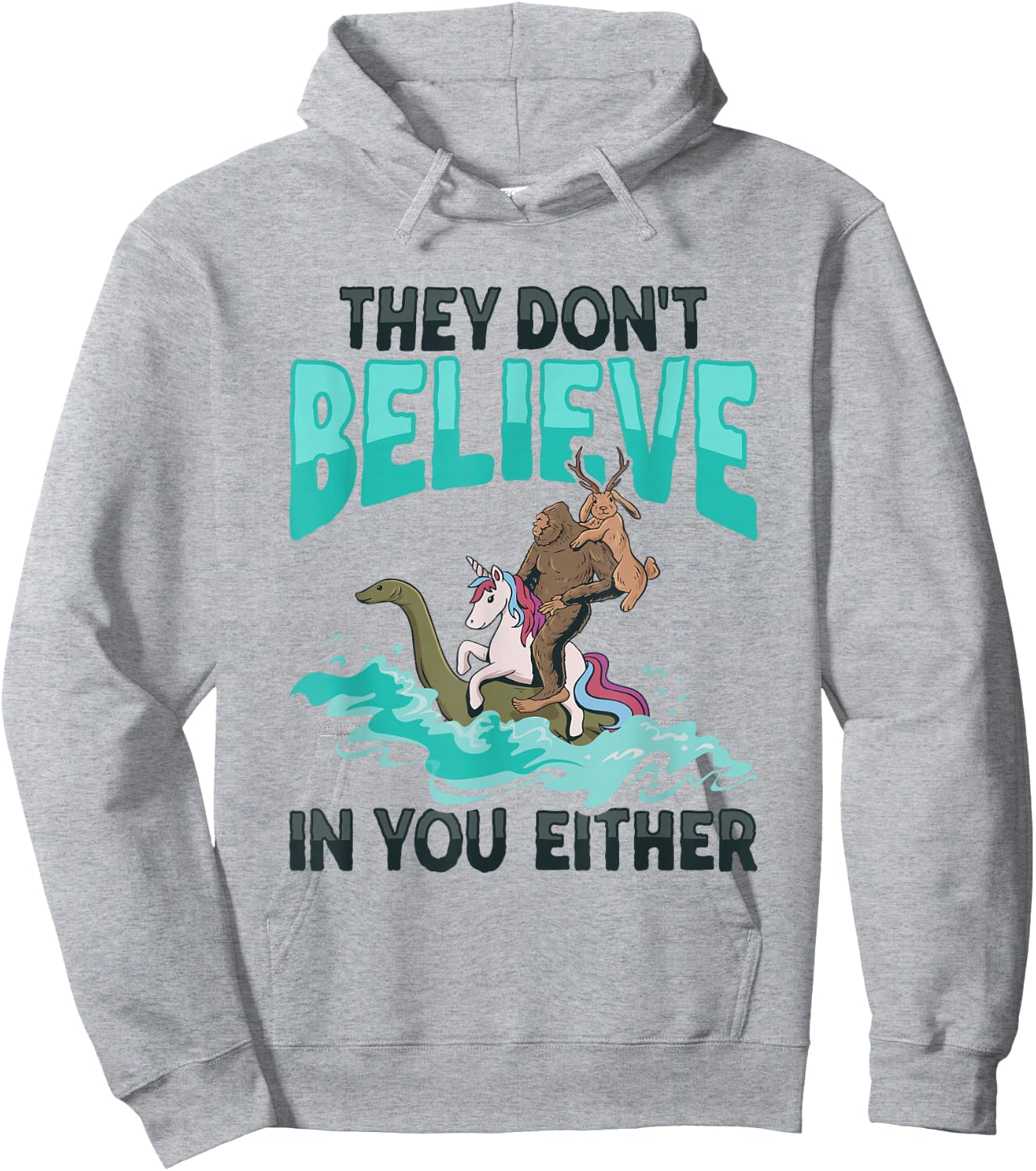 Cryptozoology Cryptid Bigfoot Unicorn Loch Ness Jackalope Hoodie - Hoodie | Ash