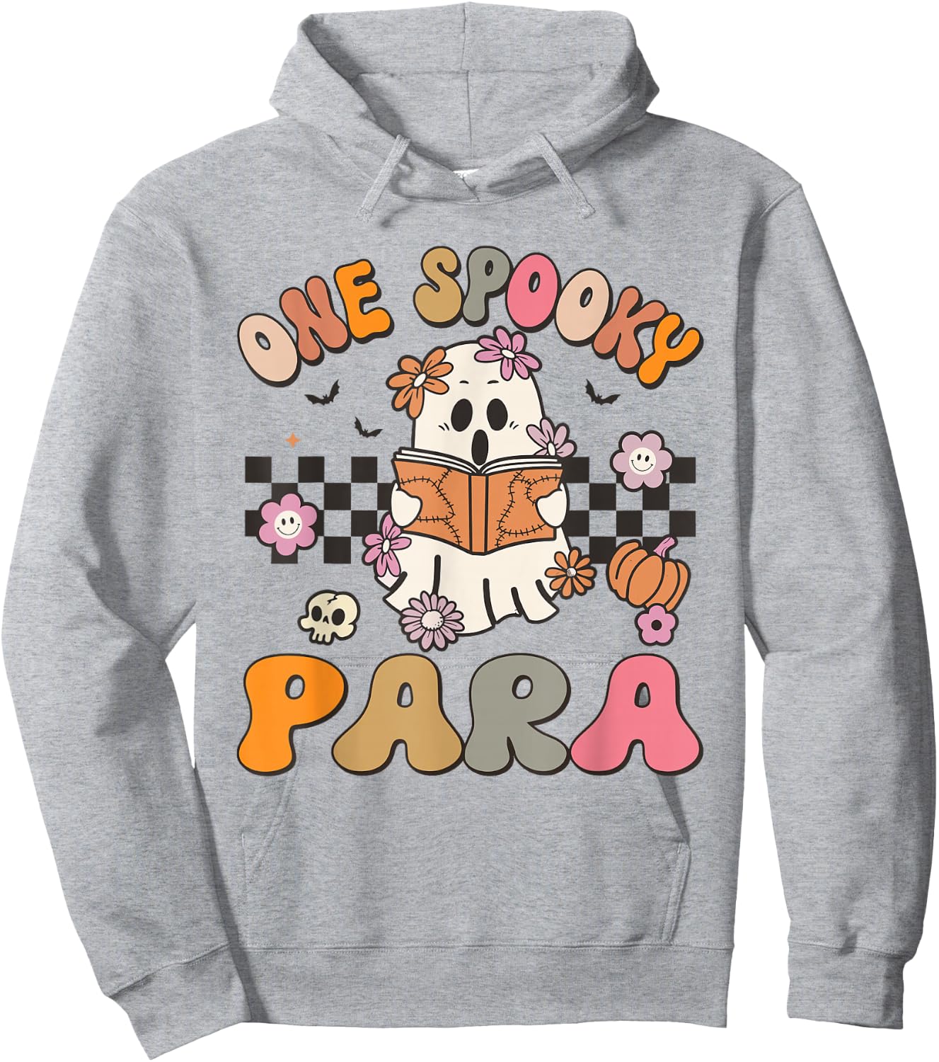 One Spooky Para Retro Ghost Halloween Spooky Season Hoodie - Hoodie | Ash