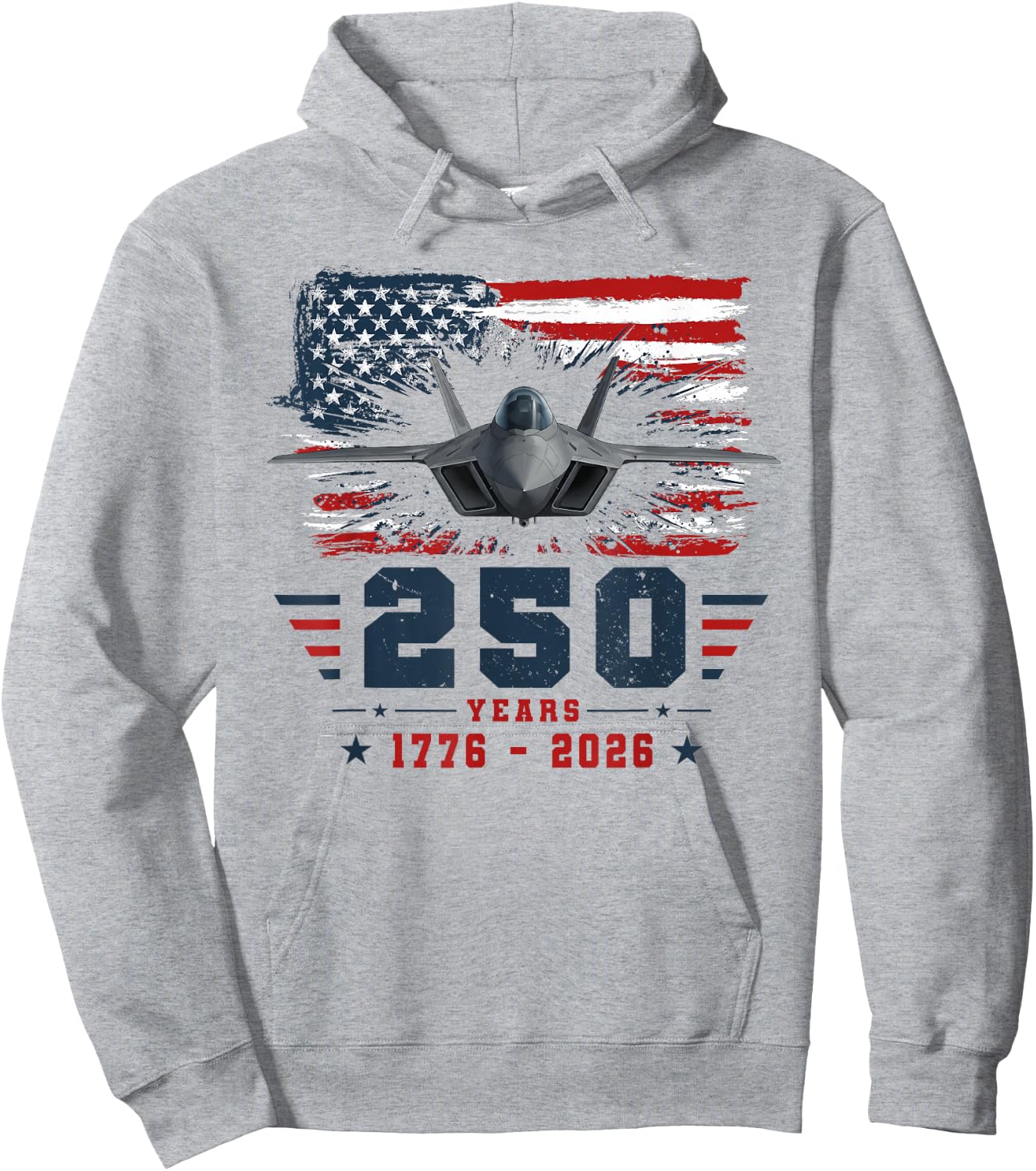 4th of July F14 Fighter Jet USA 250th Anniversary Men Women Hoodie - Hoodie | Ash