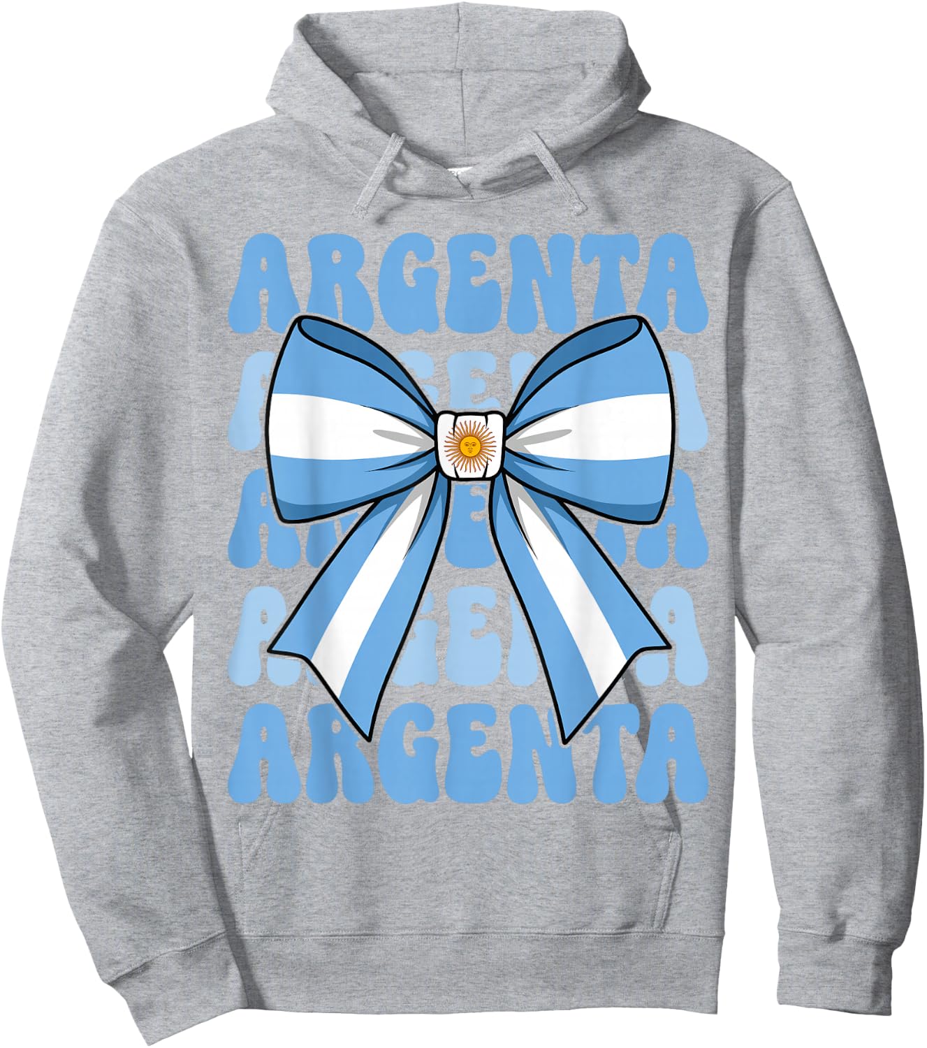 Argenta Groovy Coquette Bow Argentina Flag Argentinian Girl Hoodie - Hoodie | Ash