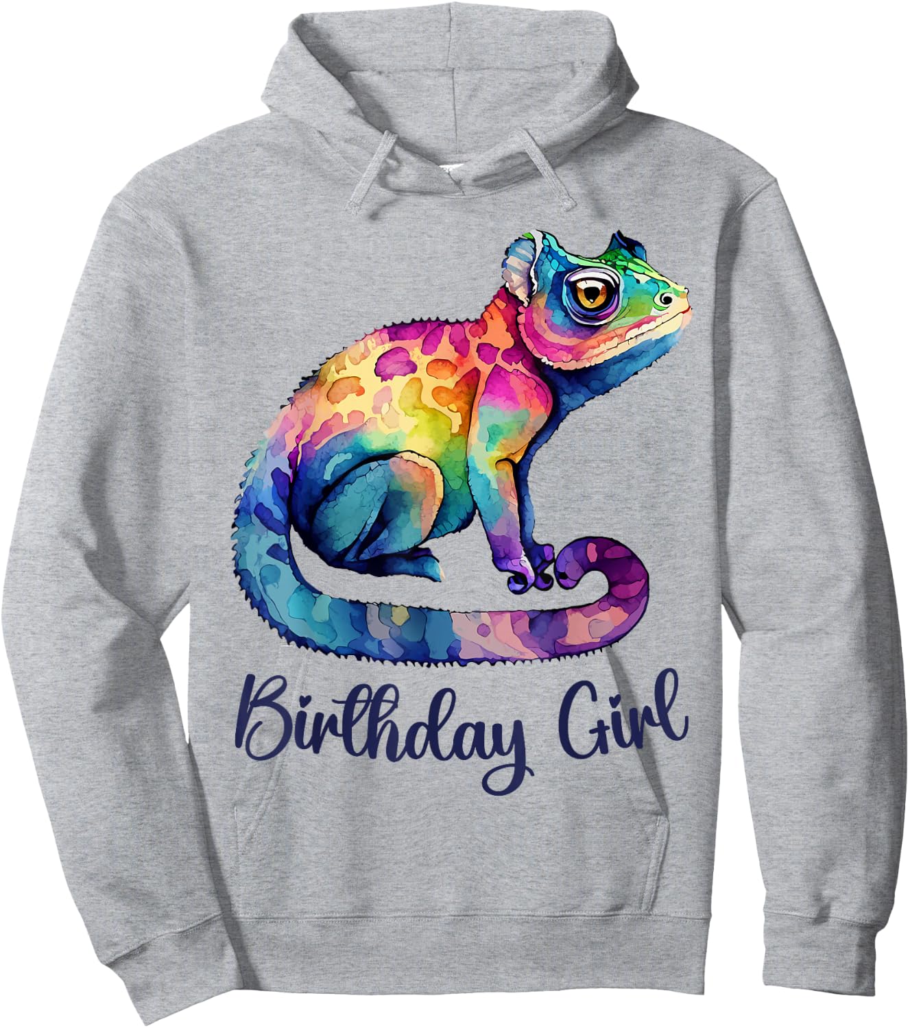 Panther Chameleon Birthday Girl Rainbow Lizard Women Toddler Hoodie - Hoodie | Ash