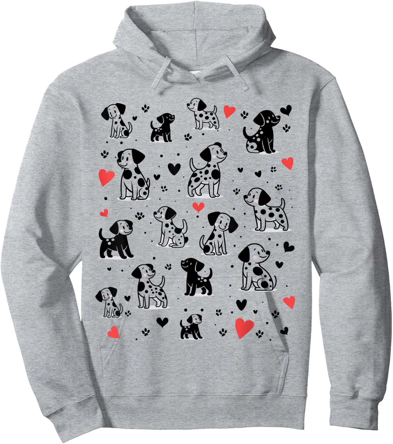 Spotted White With Black Polka Dots Dalmatian Puppies Kids Hoodie - Hoodie | Ash