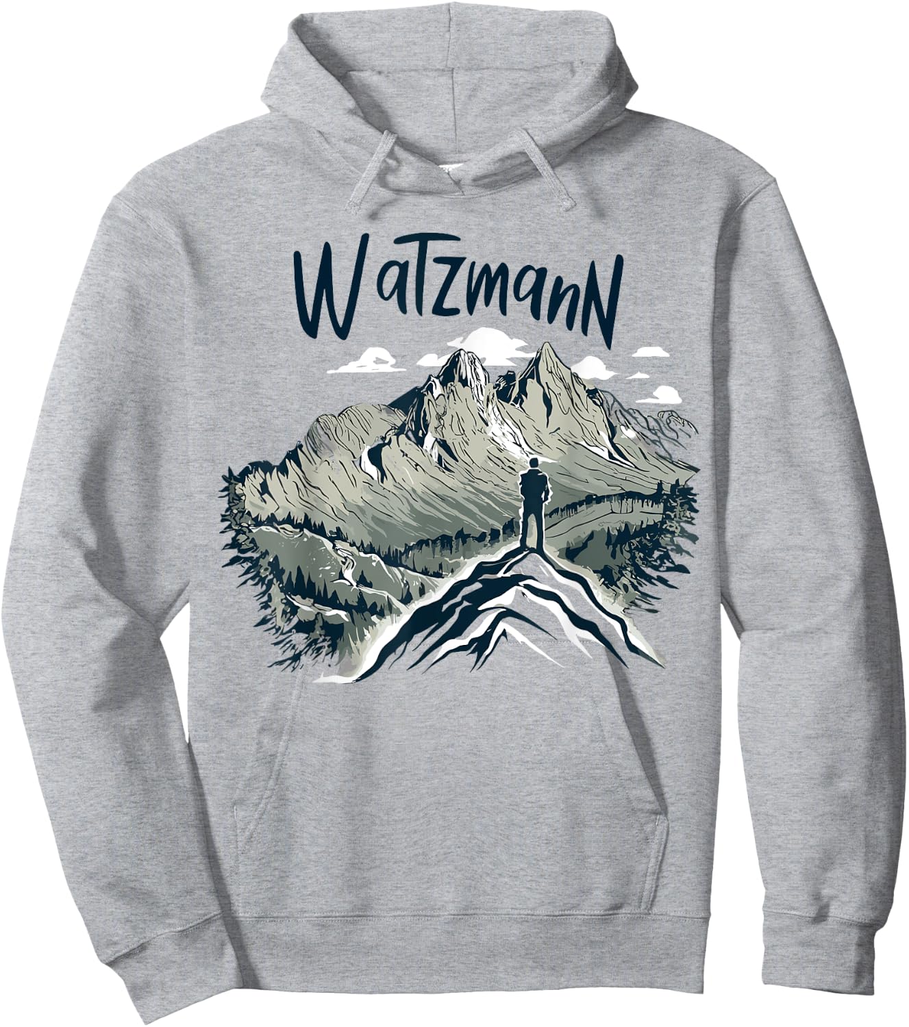 Watzmann Königssee Berchtesgaden Damen Bergsteiger- Grau Klein EU S Kurzarm Crew-Ausschnitt Pull-On Polyester 100% Imported Alle Hoodie - Hoodie | Ash