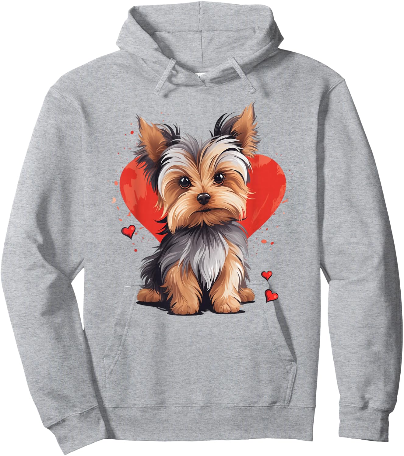 Yorkie Owner Mom Dad Yorkshire Terrier Dog Lover Valentine Hoodie - Hoodie | Ash