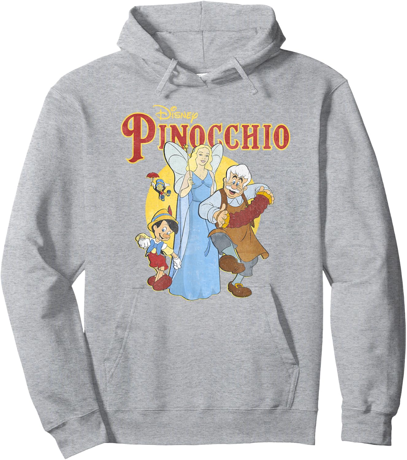 Disney Pinocchio Vintage Classic Group Movie Poster Hoodie - Hoodie | Ash