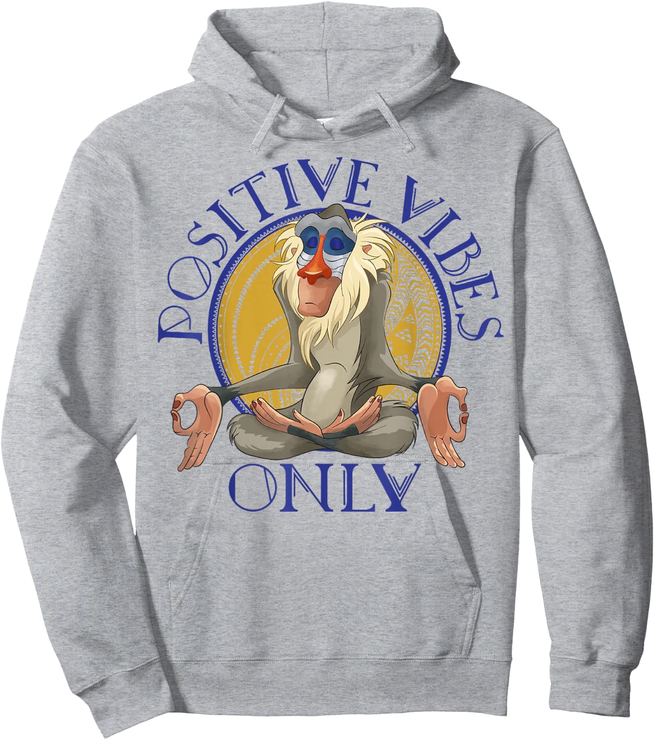Disney Lion King Rafiki Meditating Positive Vibes Only Hoodie - Hoodie | Ash