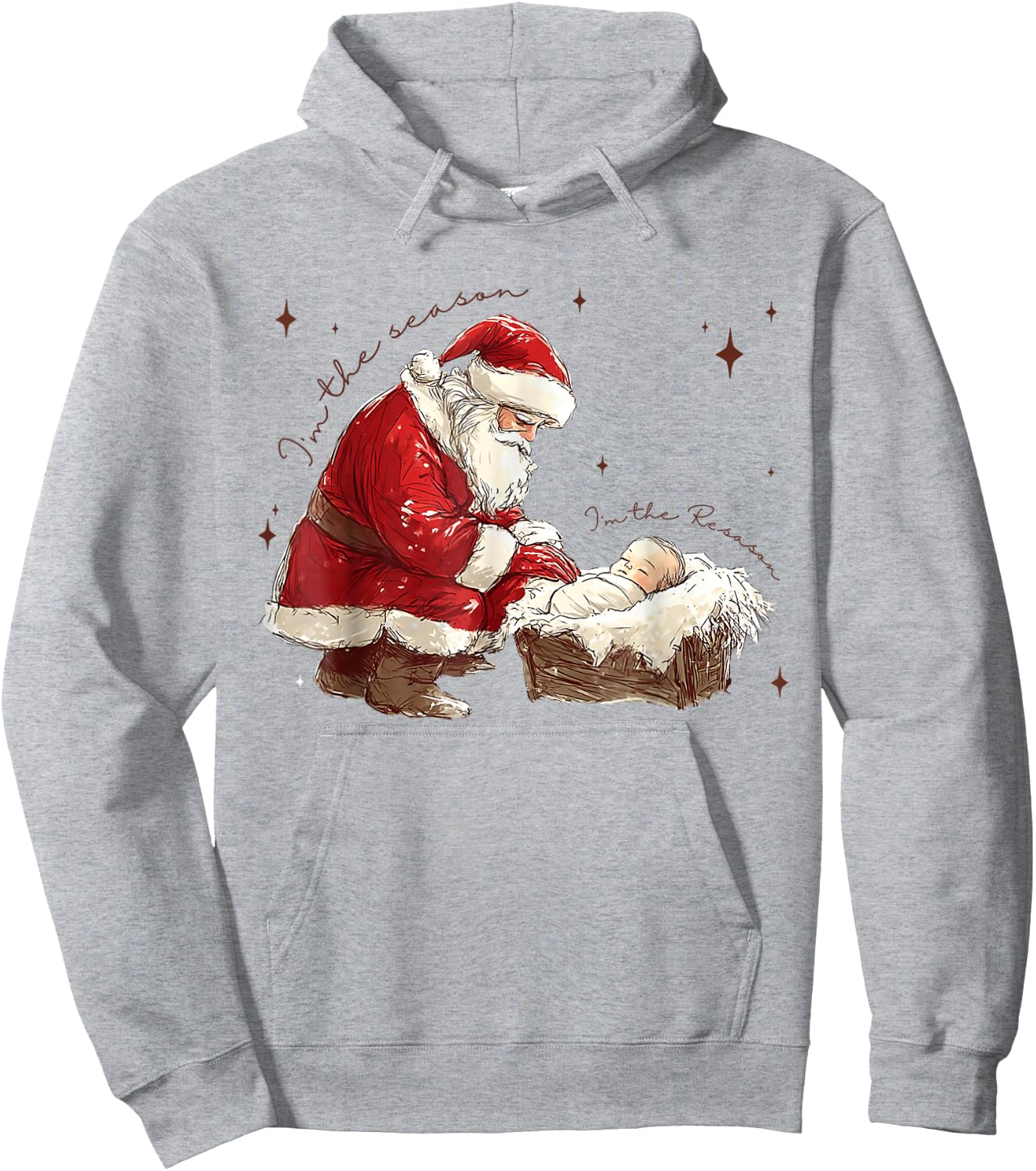 I'm The Season I'm The Reason Christian Christmas Santa Hoodie - Hoodie | Ash