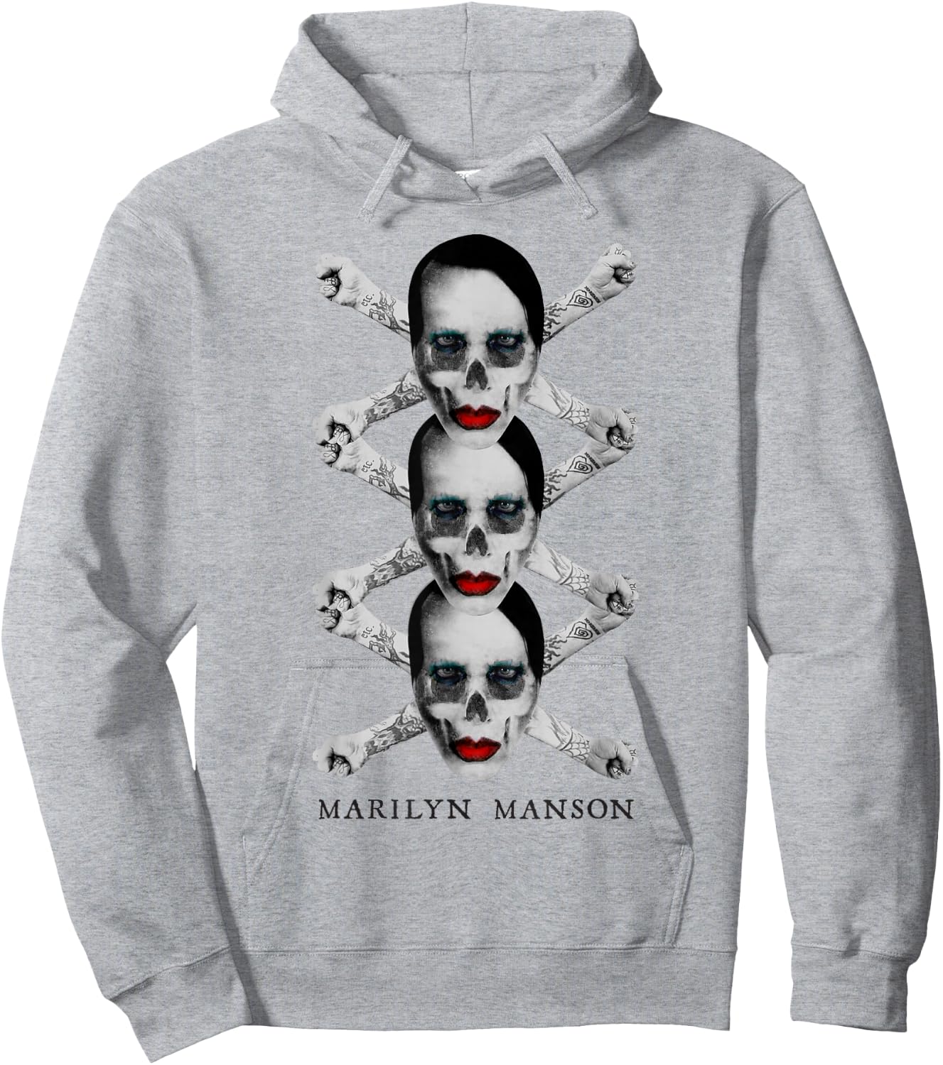 Marilyn Manson Crossbones X3 , white, S Hoodie - Hoodie | Ash
