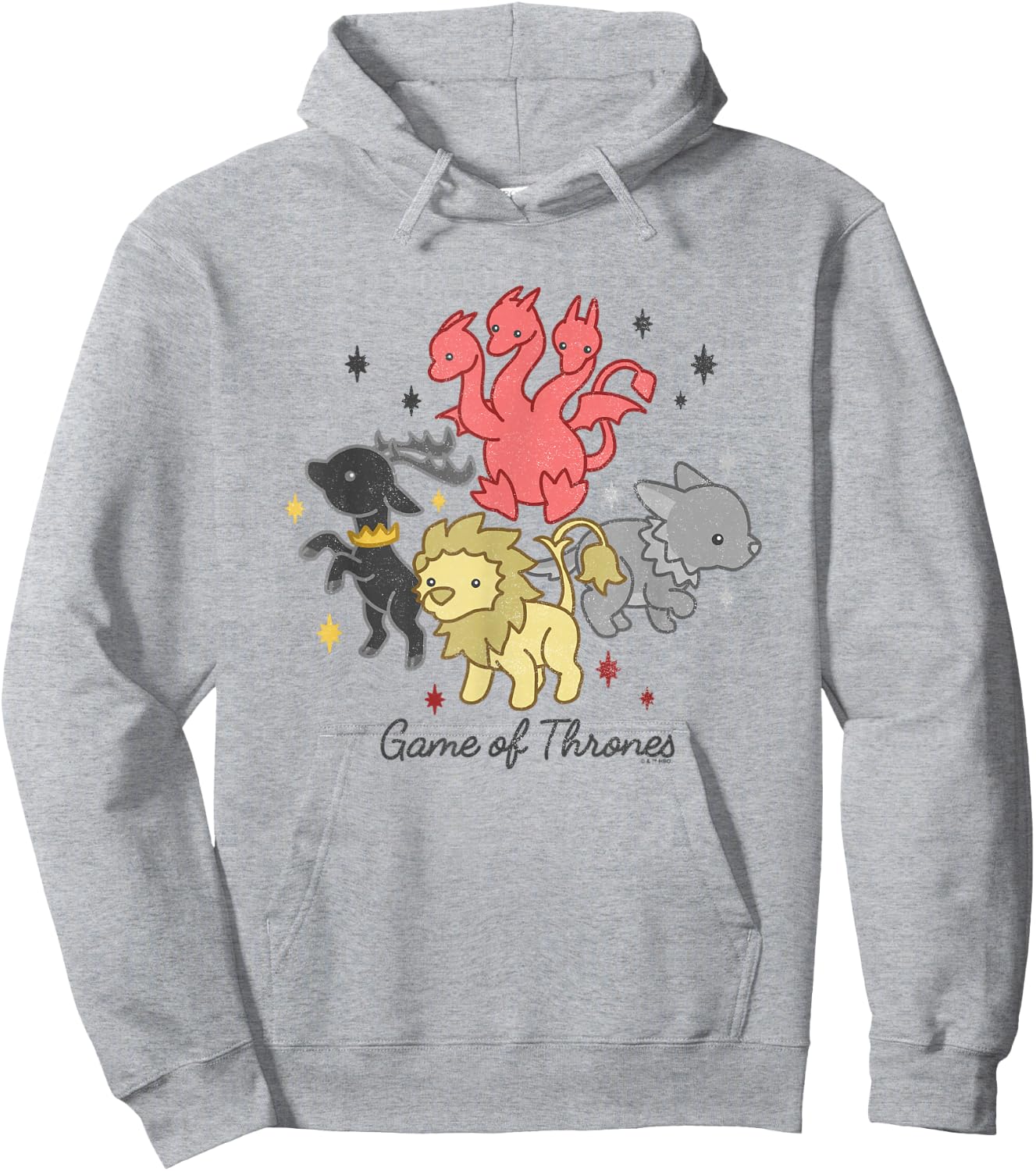 Game Of Thrones Dragon Stag Lion Direwolf House Chibi Hoodie - Hoodie | Ash