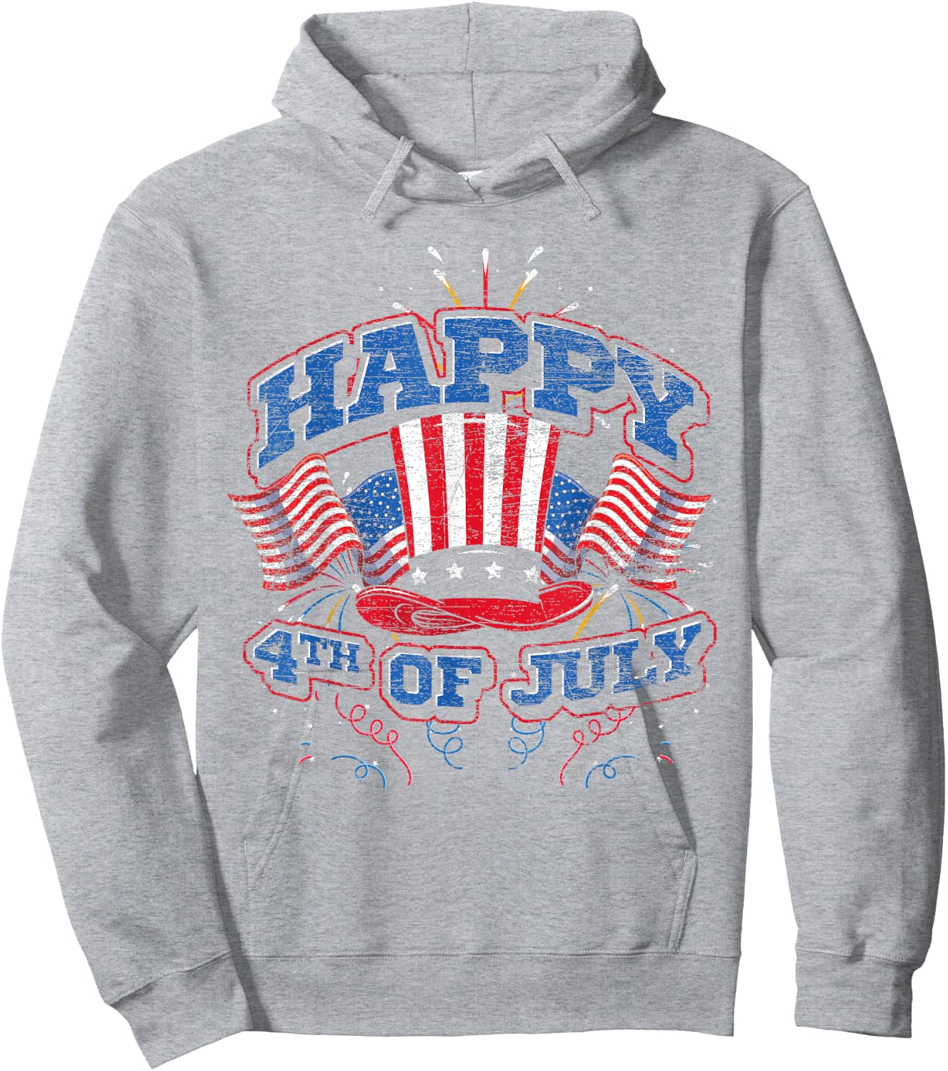 Happy 4th Of July US Flag Liberty American 4th Of July Hoodie - Hoodie | Ash