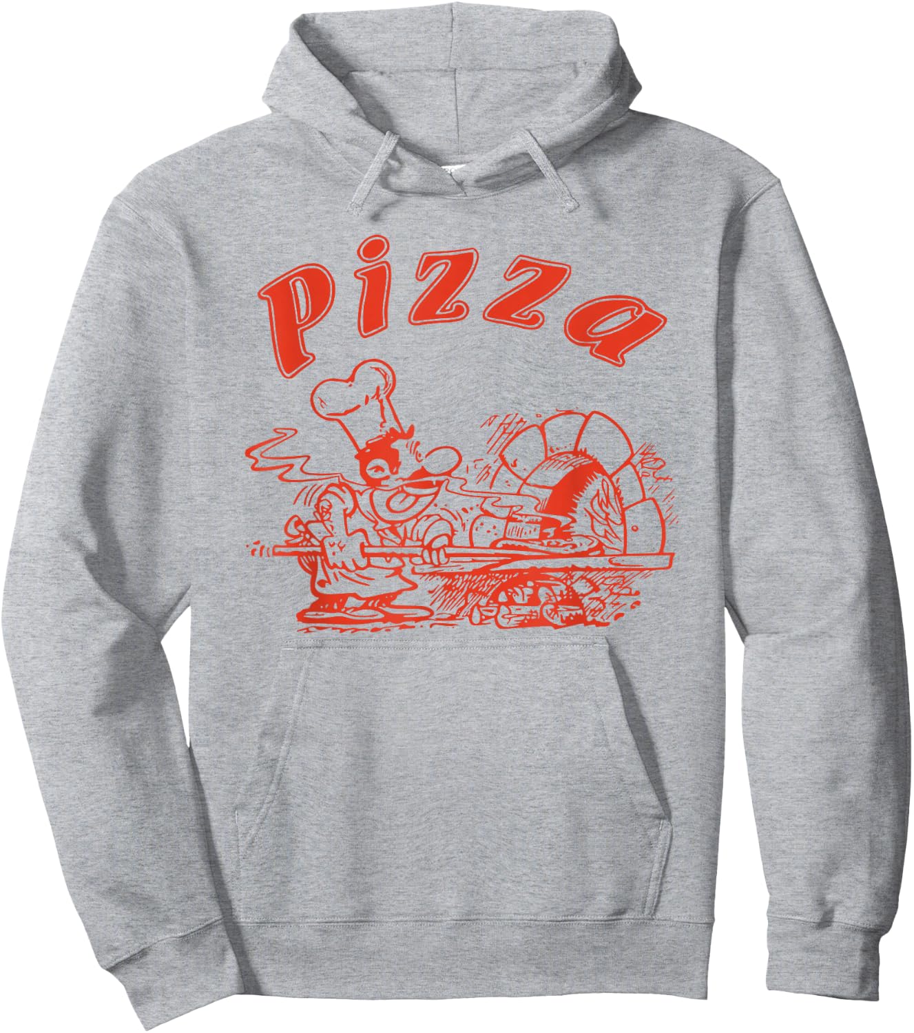 Pizza Logo Retro Italy as on the Box Hoodie - Hoodie | Ash