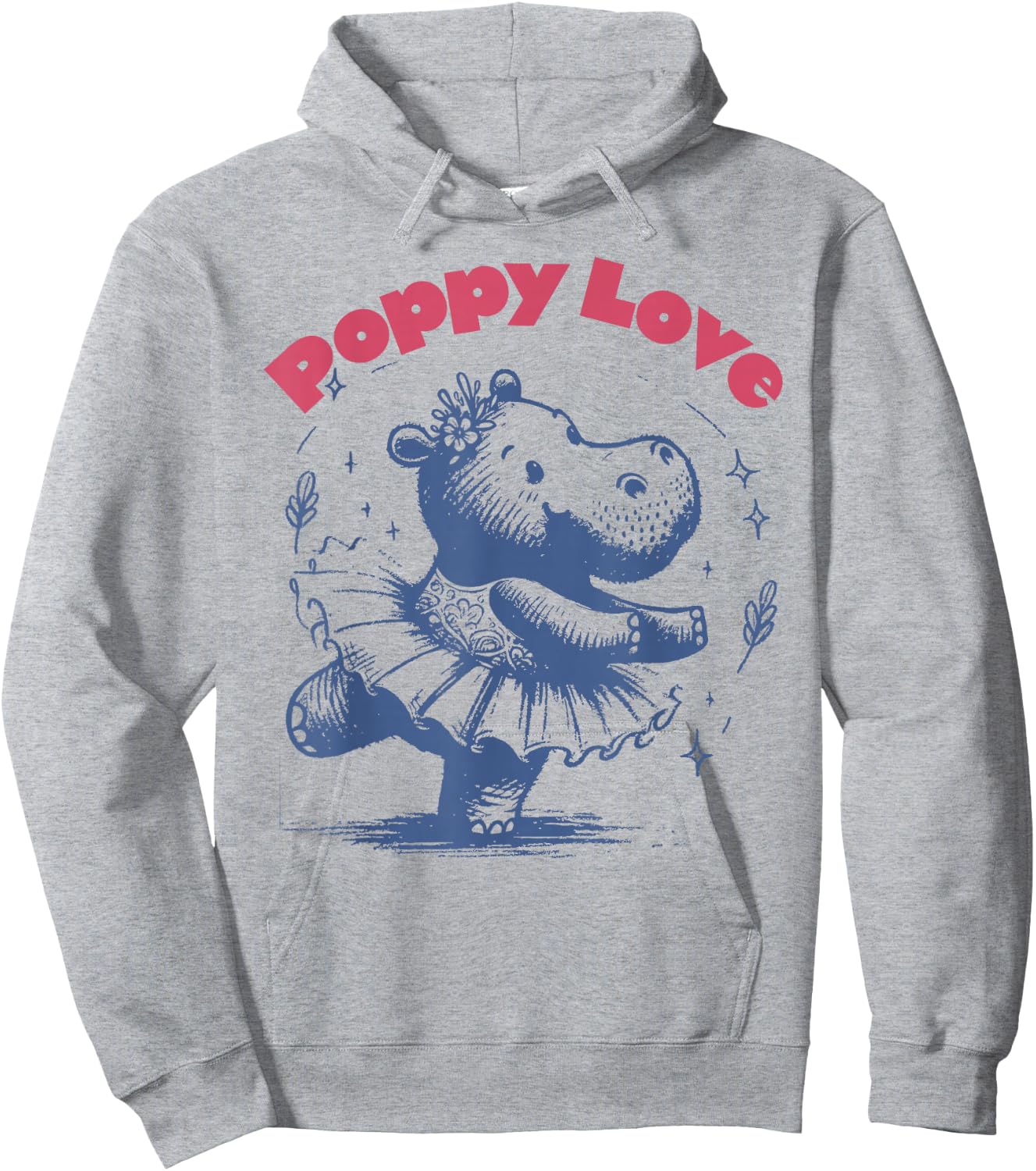 Baby Pygmy Hippo Poppy. Richmond. I Love Poppy Hoodie - Hoodie | Ash