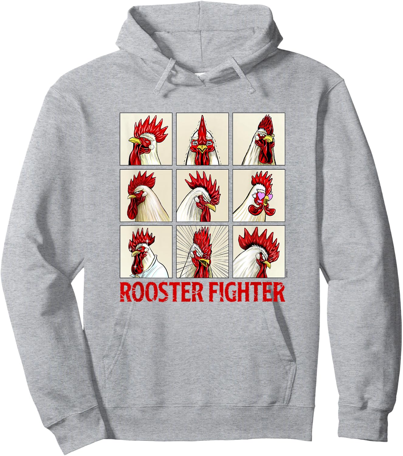 Rooster Fighter Expressions of Keiji Box Up Hoodie - Hoodie | Ash