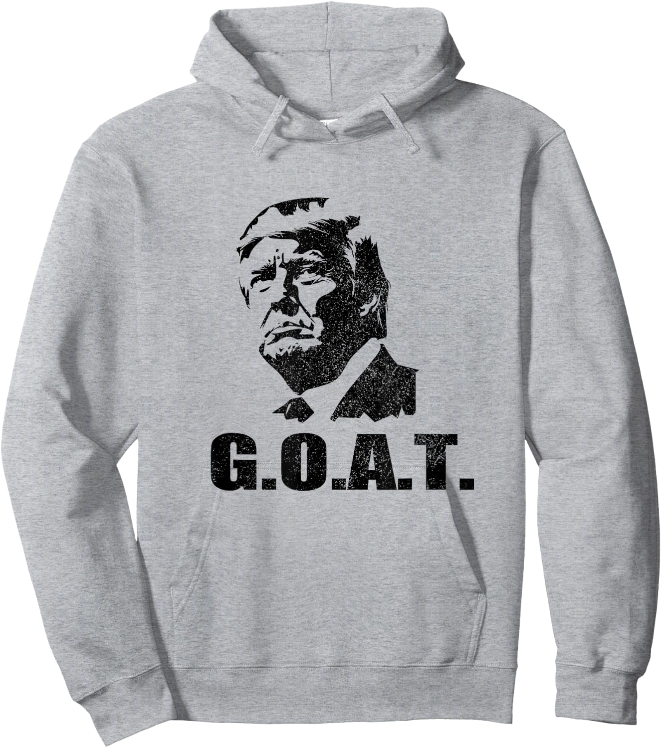 GOAT Donald Trump 2024 Election Patriotic Political Humor , Small, Grey Hoodie - Hoodie | Ash
