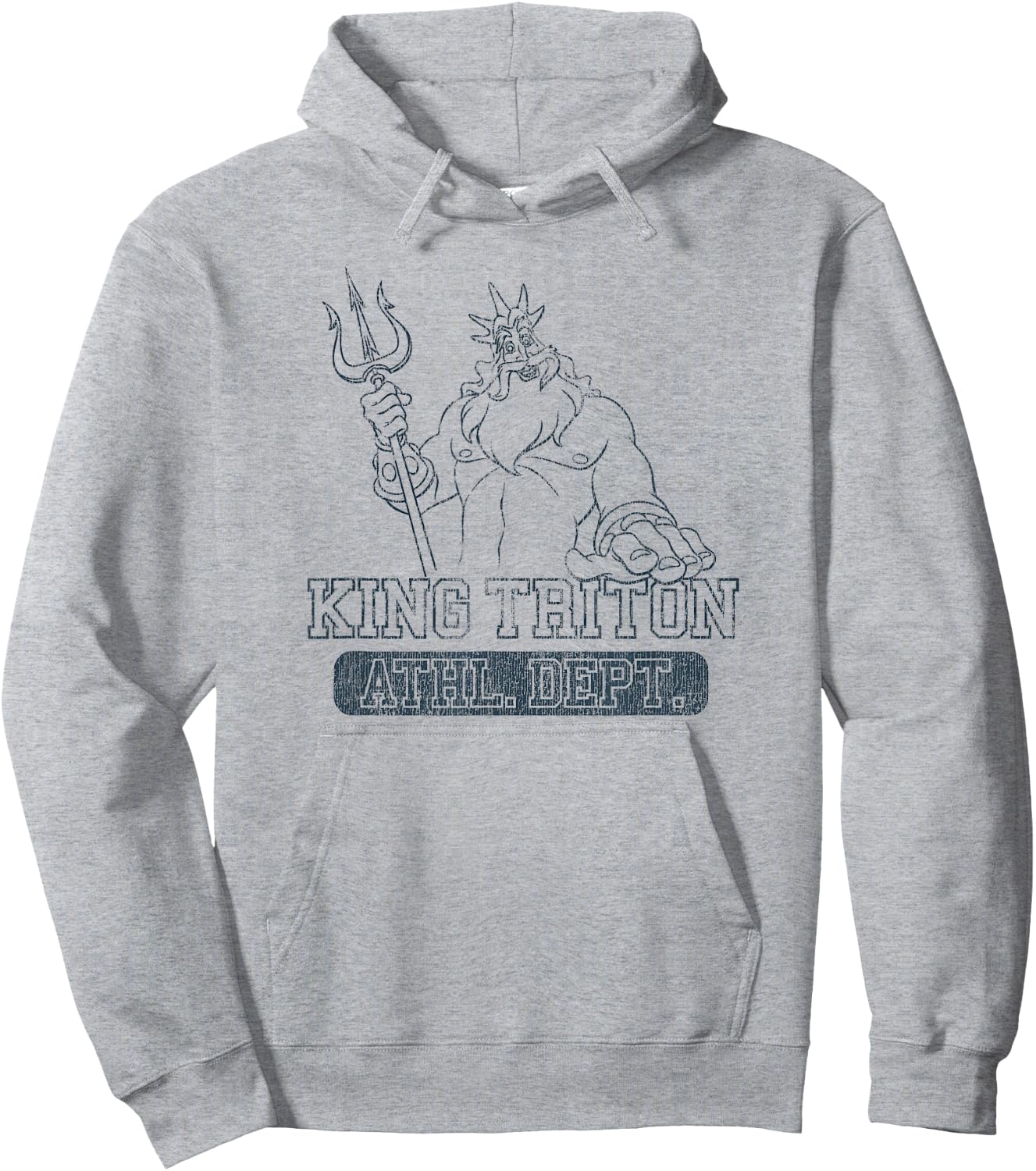 Disney The Little Mermaid King Triton Athletic Collegiate Hoodie - Hoodie | Ash