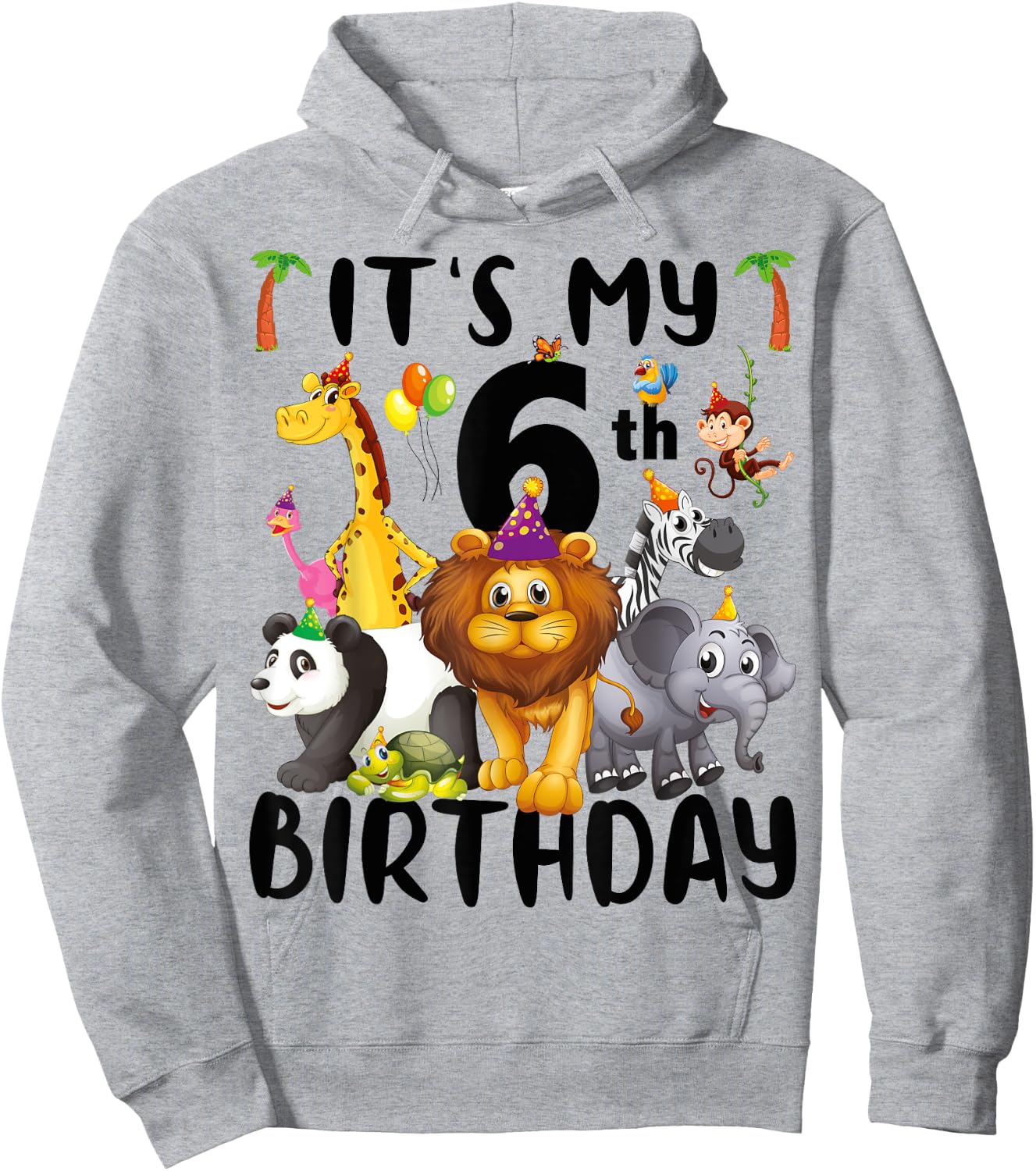 Its My 6th Birthday Zoo Shirt Safari Jungle Animals Lover Hoodie - Hoodie | Ash