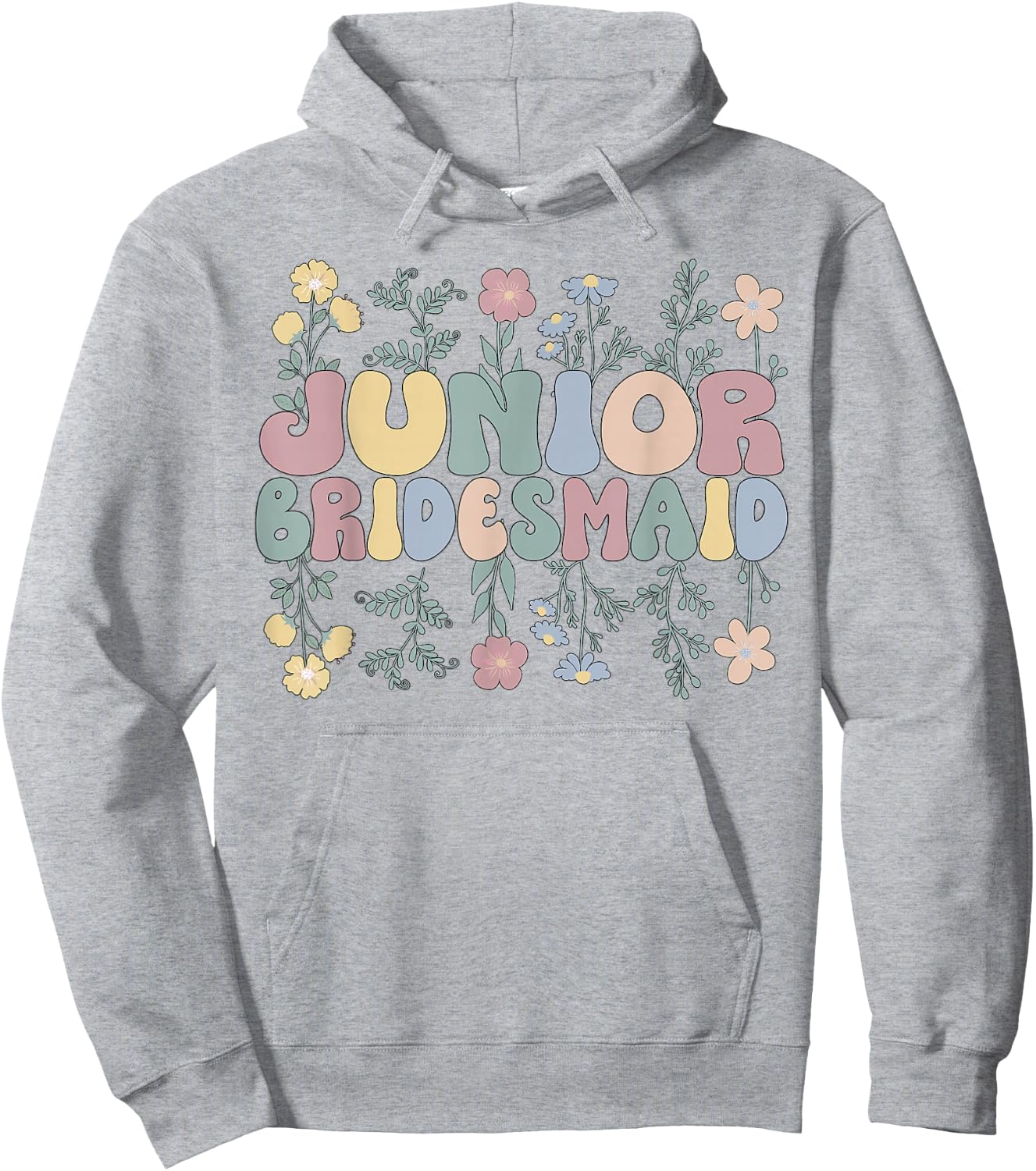 Junior Bridesmaid Wedding Junior Bridesmaid Party Flowers Hoodie - Hoodie | Ash