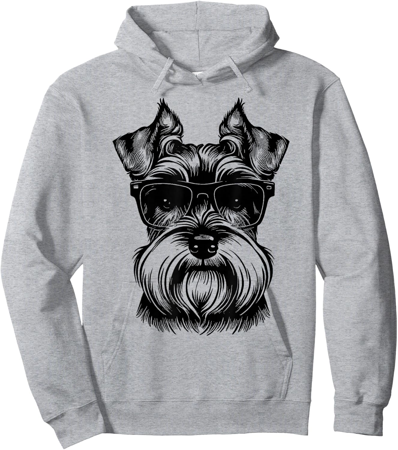 Miniature Schnauzer Miniature Schnauzer dog with sunglasses Hoodie - Hoodie | Ash