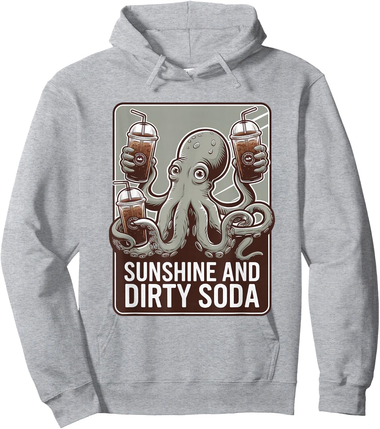 Dirty Soda Capitan Octopus Iced Beverage Hoodie - Hoodie | Ash
