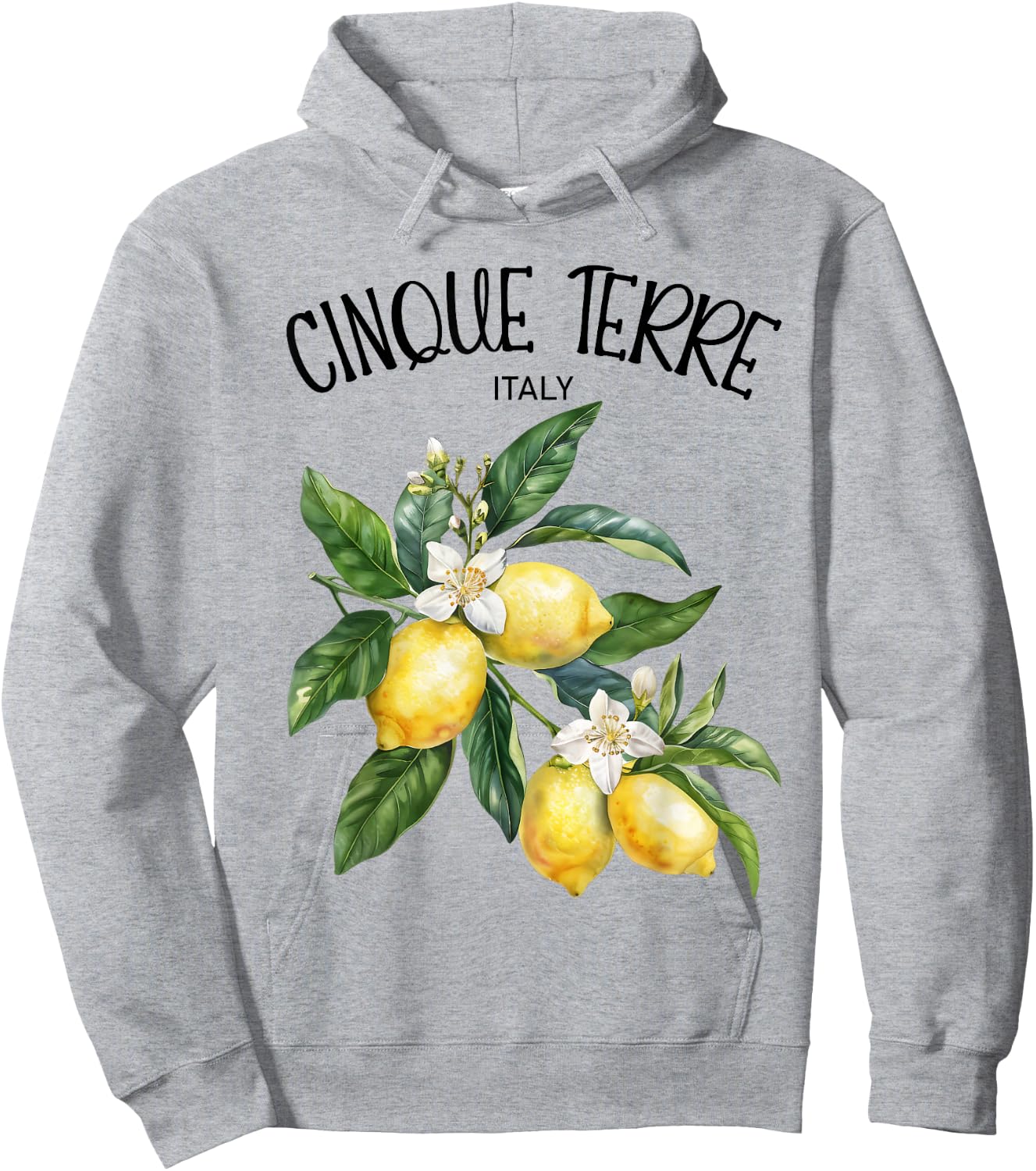 Cinque Terre Lemon Art Italian Fruit Lover Italy Riviera Hoodie - Hoodie | Ash