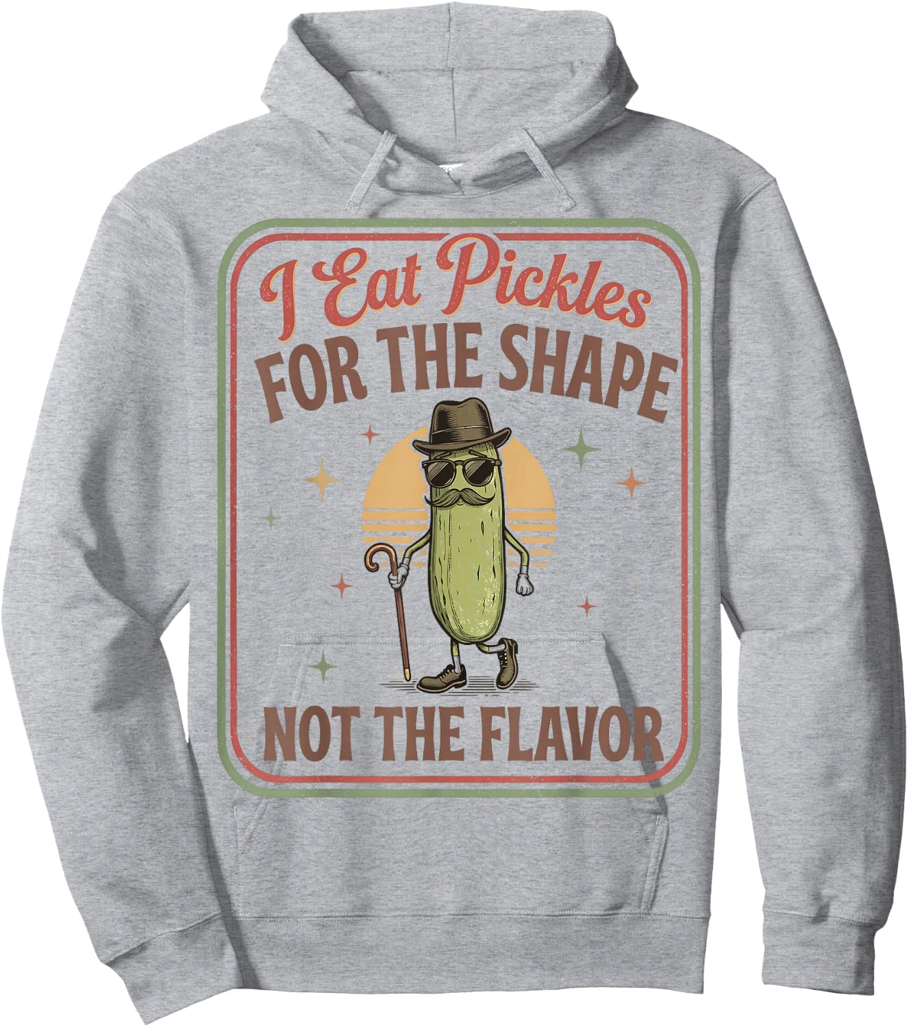 Retro Joke I Eat Pickles for The Shape Adult Humor Men Hoodie - Hoodie | Ash
