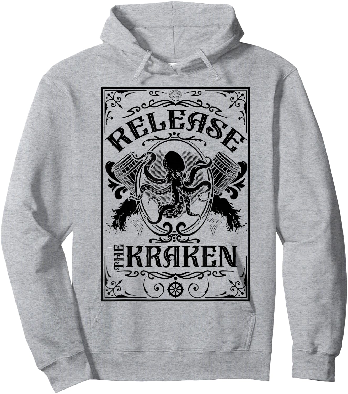 Unleash the Kraken Funny Octopus Design Sea Monster Hoodie - Hoodie | Ash