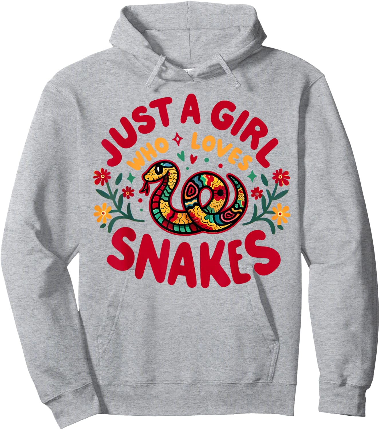 Snake Lover - Girl Loves Snakes - Woman Snake Hoodie - Hoodie | Ash