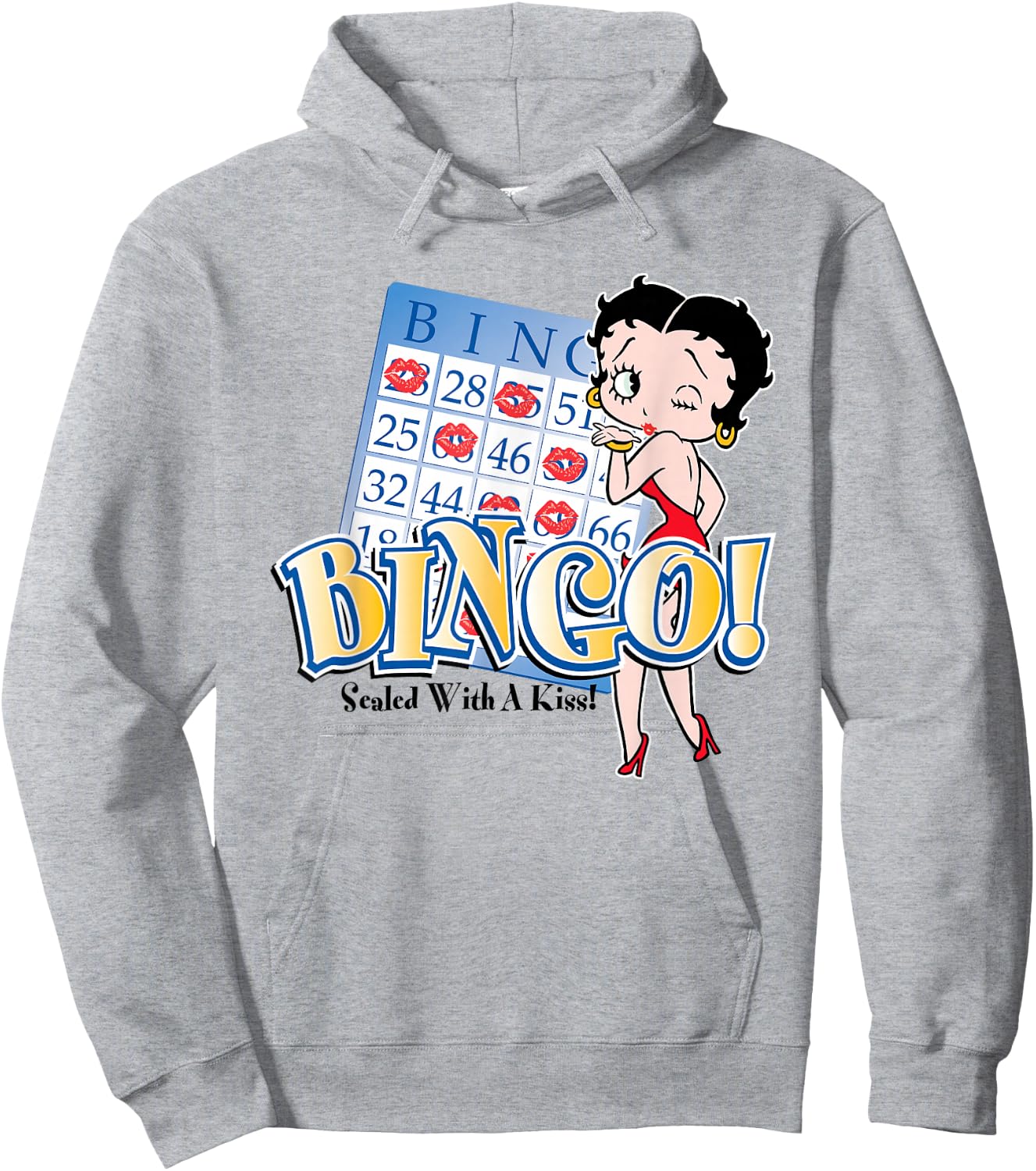 Betty Boop Bingo Sealed With A Kiss! Hoodie - Hoodie | Ash