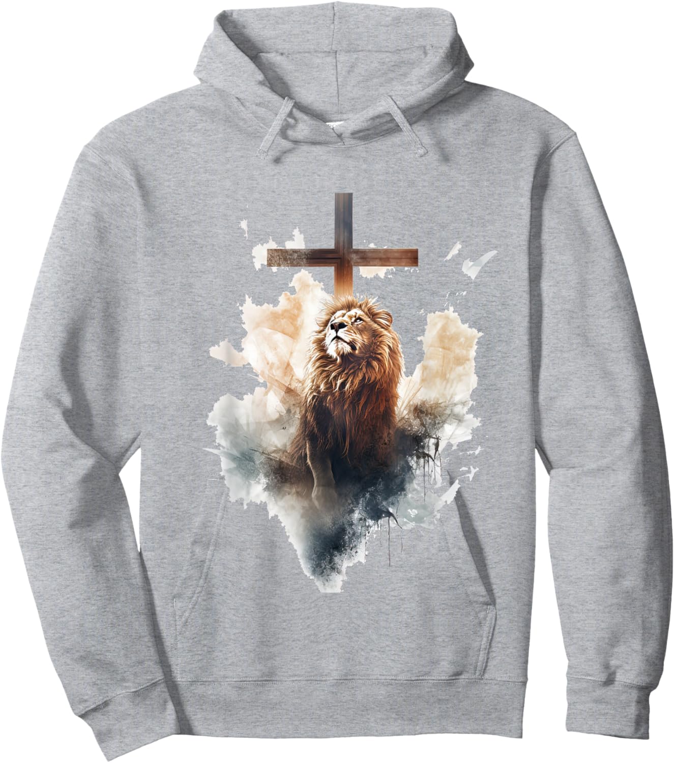 Yeshua Lion of Judah Christian Faith Gift , White Hoodie - Hoodie | Ash