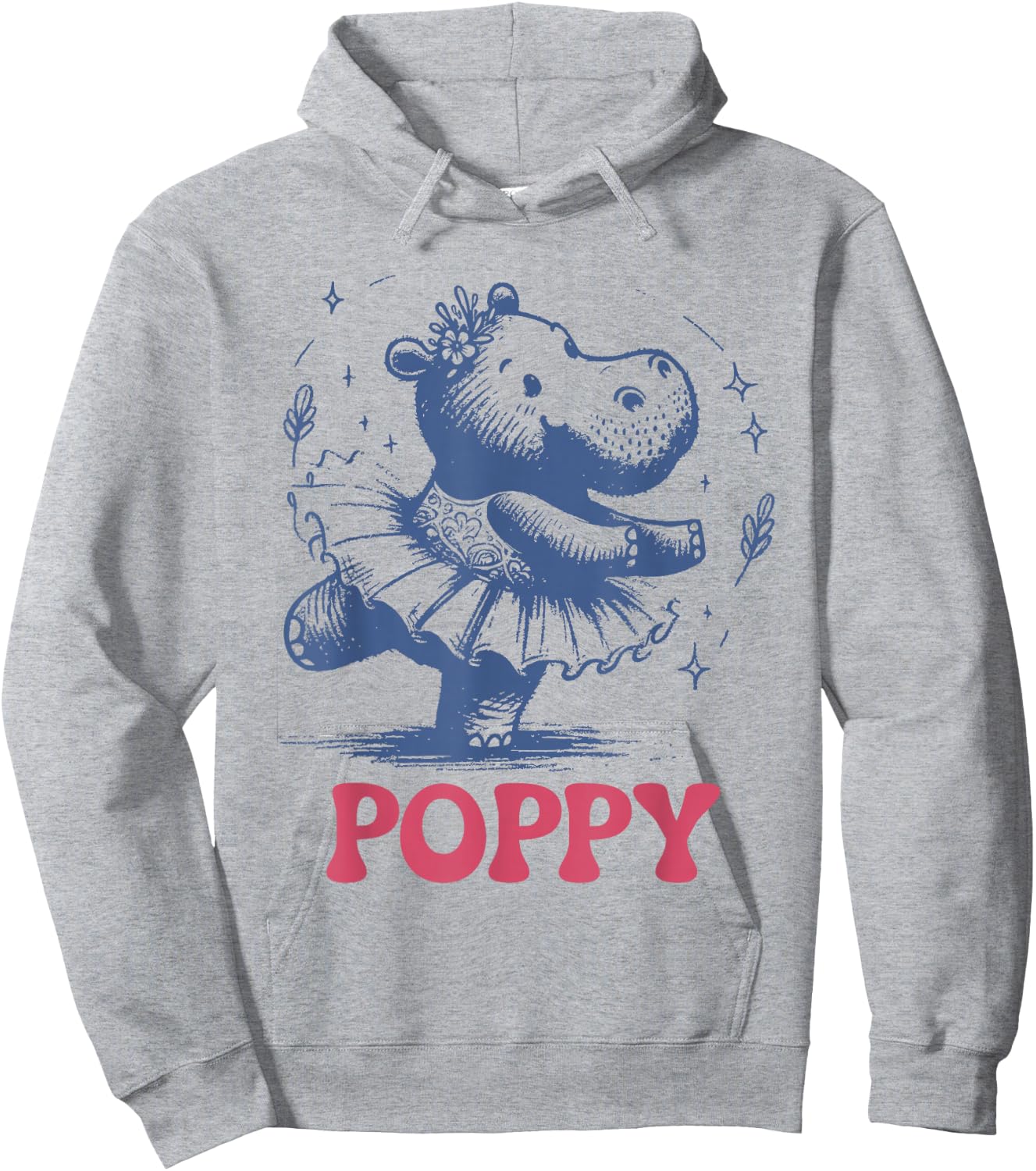 Poppy the Baby Pygmy Hippo. Richmond. I Love Poppy Hoodie - Hoodie | Ash