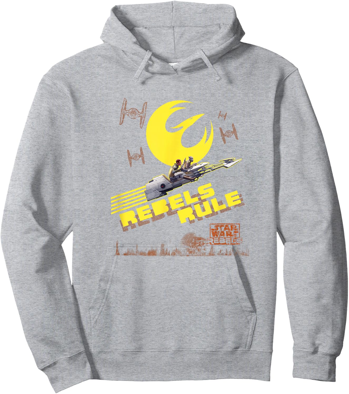 Star Wars Rebels Kanan & Zeb Riding Space Bikes Vintage Hoodie - Hoodie | Ash
