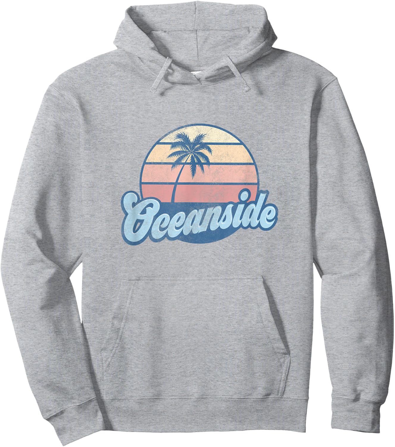 Oceanside California CA T Shirt Vintage 70s Retro Surfer Hoodie - Hoodie | Ash