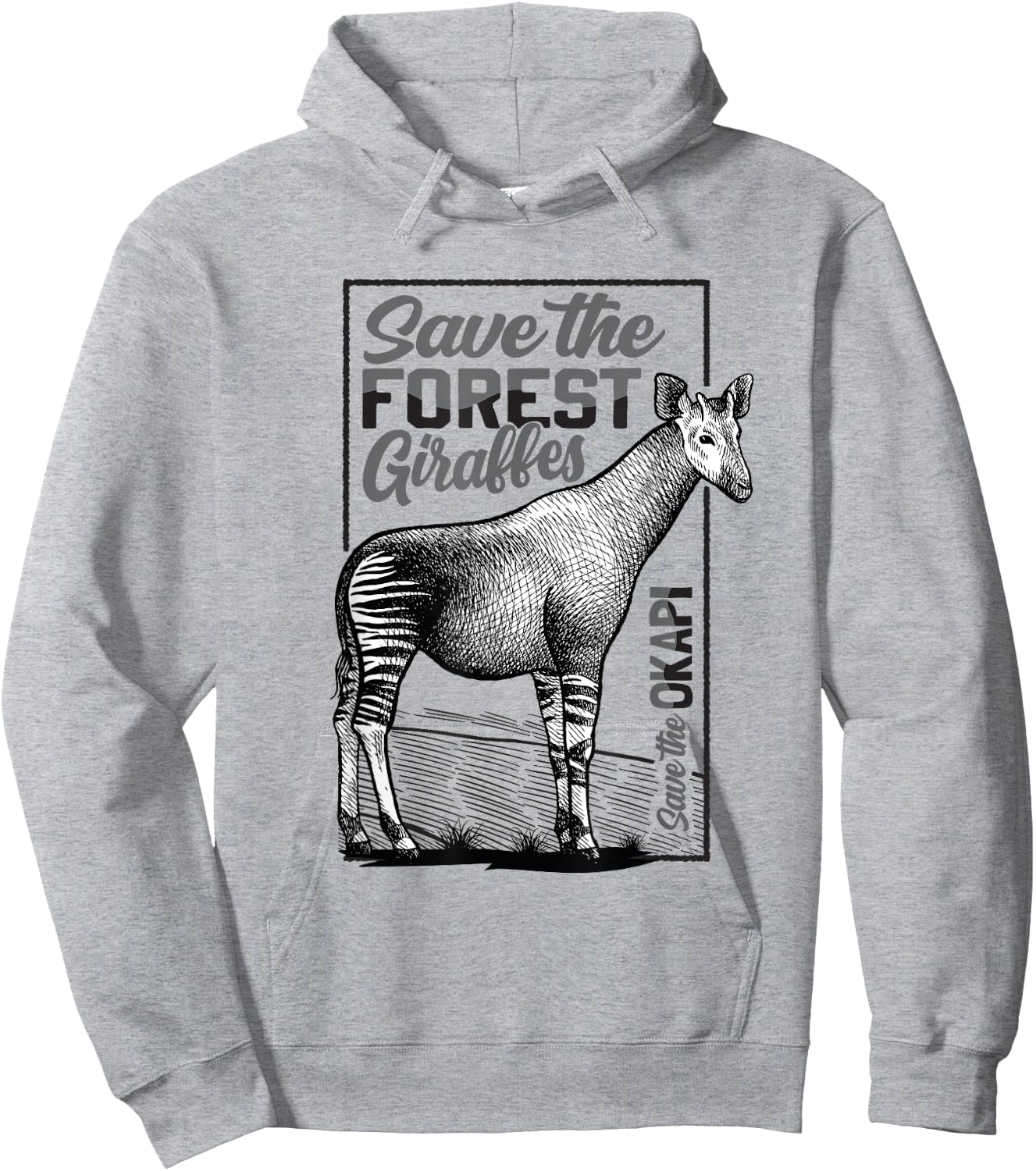 Okapi Zookeeper Save the Okapi - Okapi Lover Hoodie - Hoodie | Ash