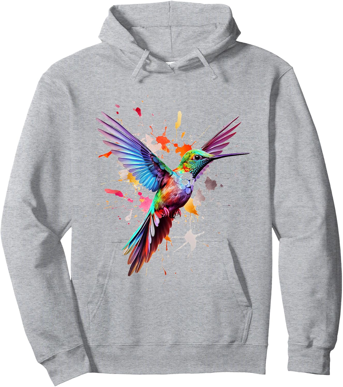 Hummingbird Animal Graphic Colorful Hummingbird , white, S Hoodie - Hoodie | Ash